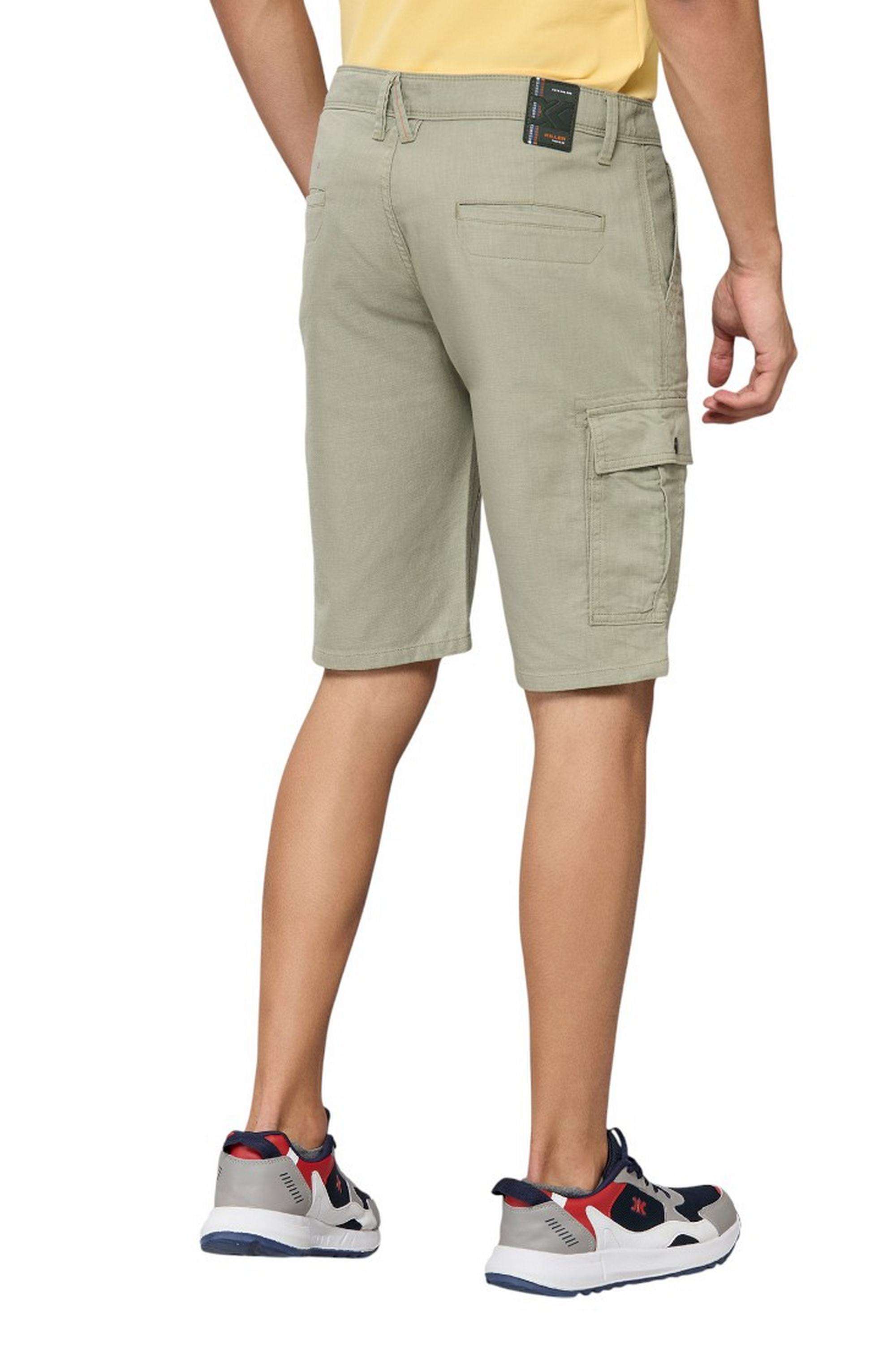 Solid-Cotton-Stretch-Regular-Fit-Men-s-Shorts
