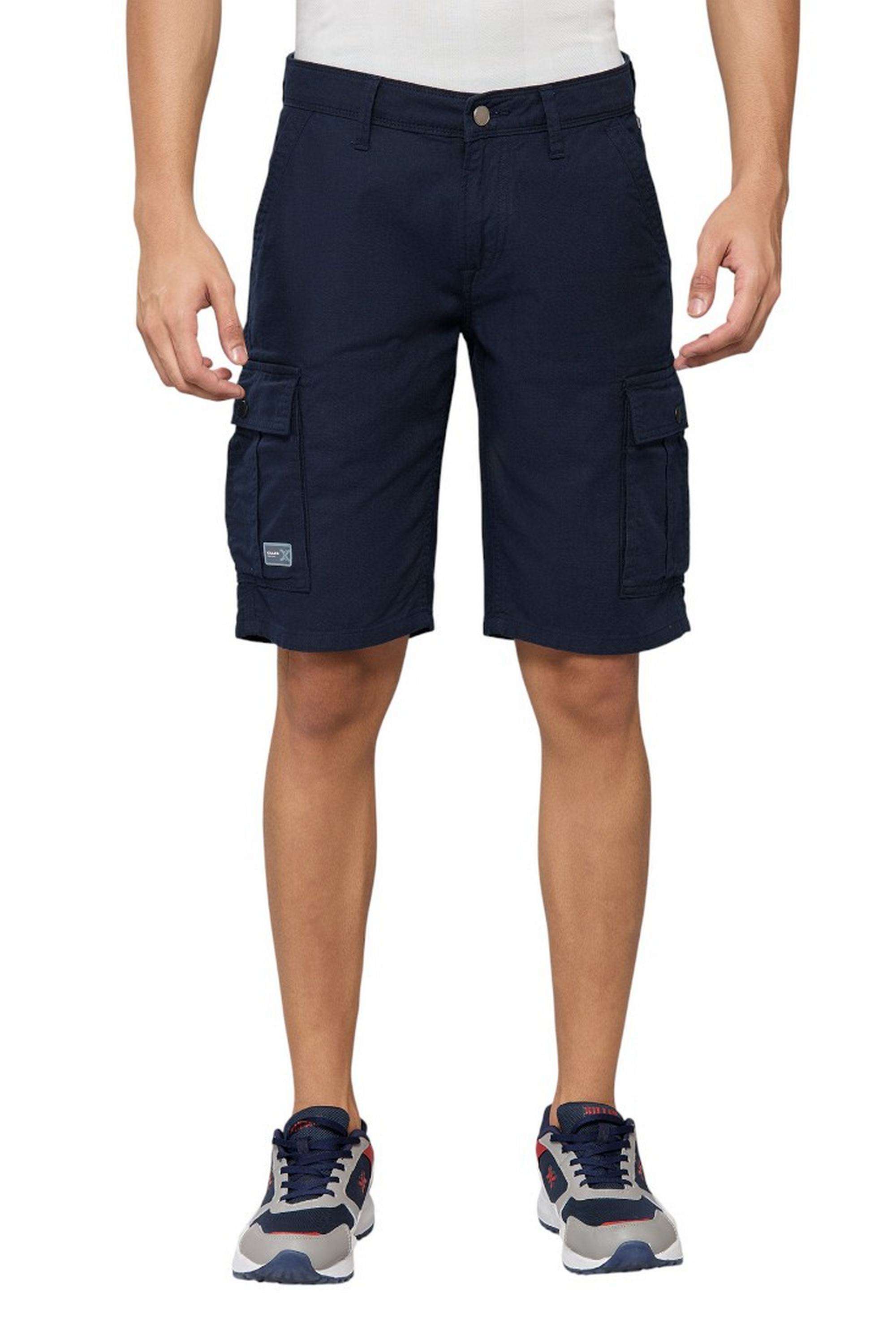 Solid-Cotton-Stretch-Regular-Fit-Men-s-Shorts