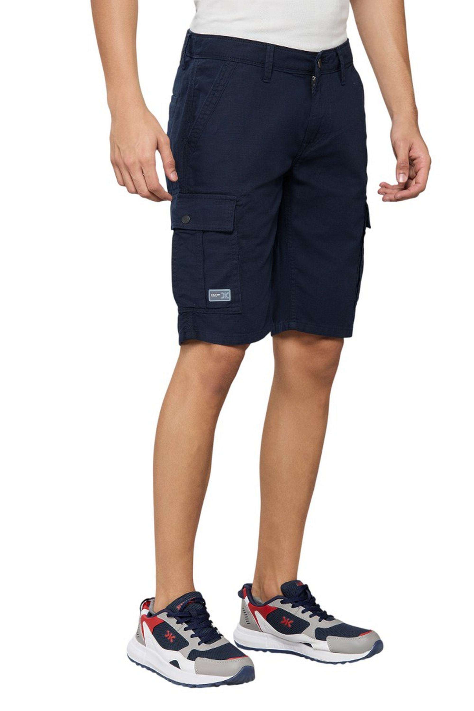 Buy Killer blue Solid Cotton Stretch Regular Fit Men's Shorts