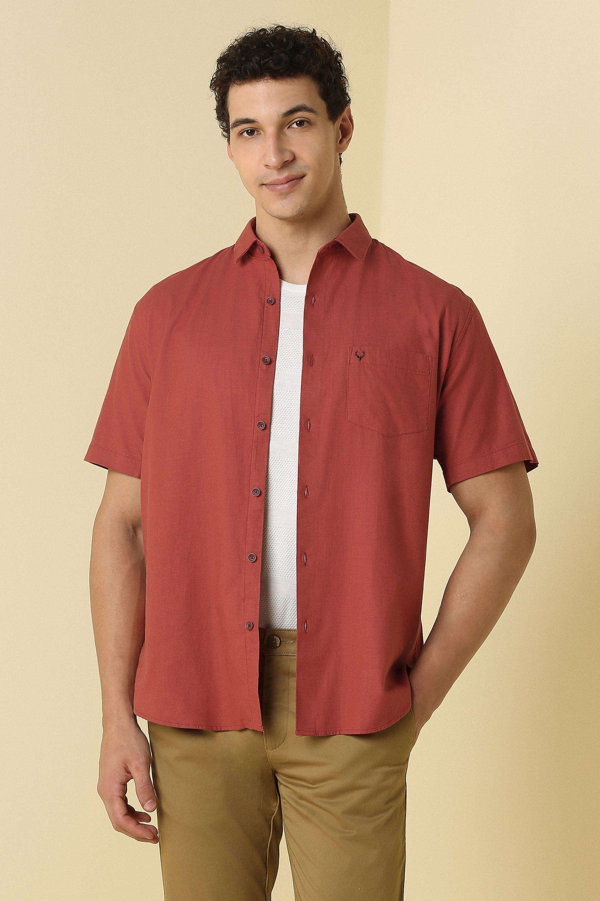 Solid-Cotton-Slim-Fit-Men-s-Casual-Shirt