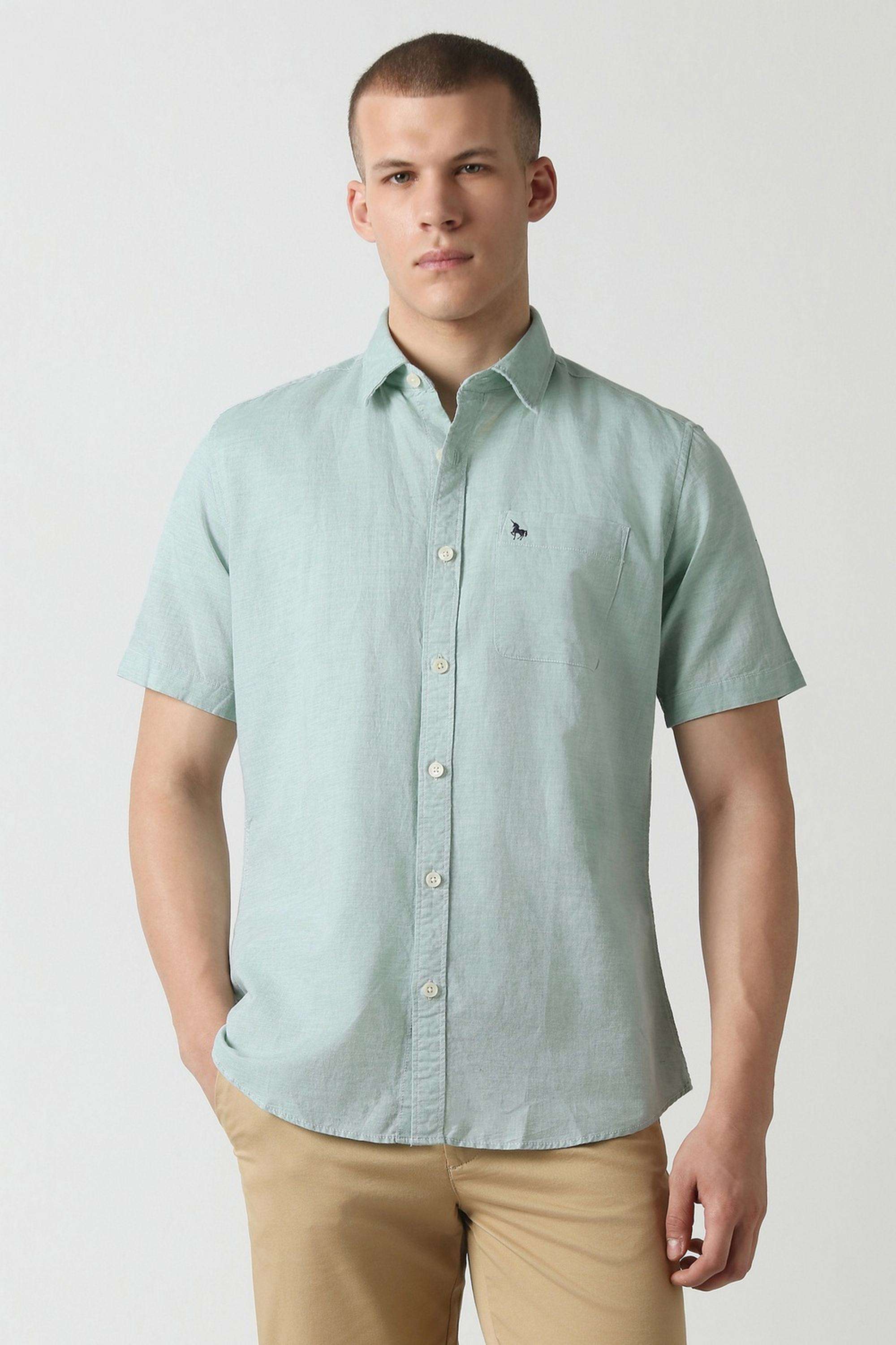 Solid-Blended-Fabric-Slim-Fit-Men-s-Casual-Wear-Shirt