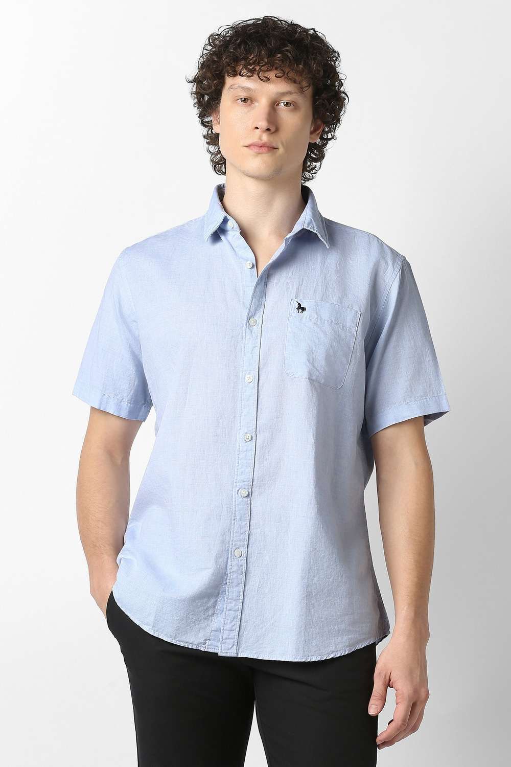 Solid-Blended-Fabric-Slim-Fit-Men-s-Shirt