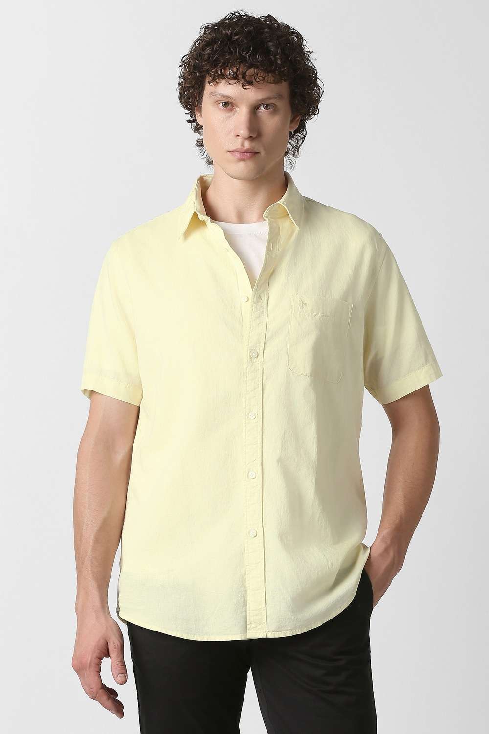 Solid-Blended-Fabric-Slim-Fit-Men-s-Shirt