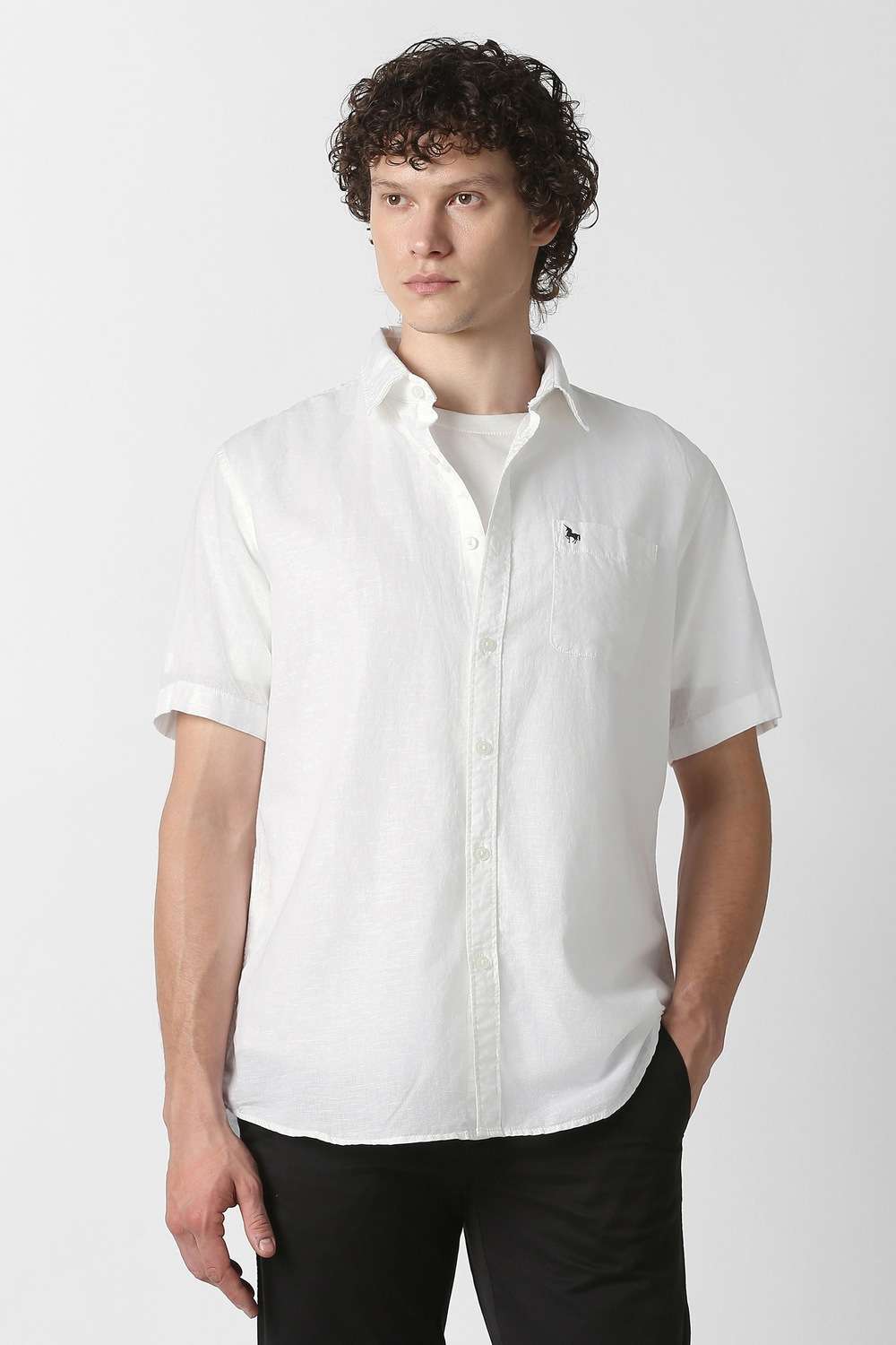 Solid-Blended-Fabric-Slim-Fit-Men-s-Shirt