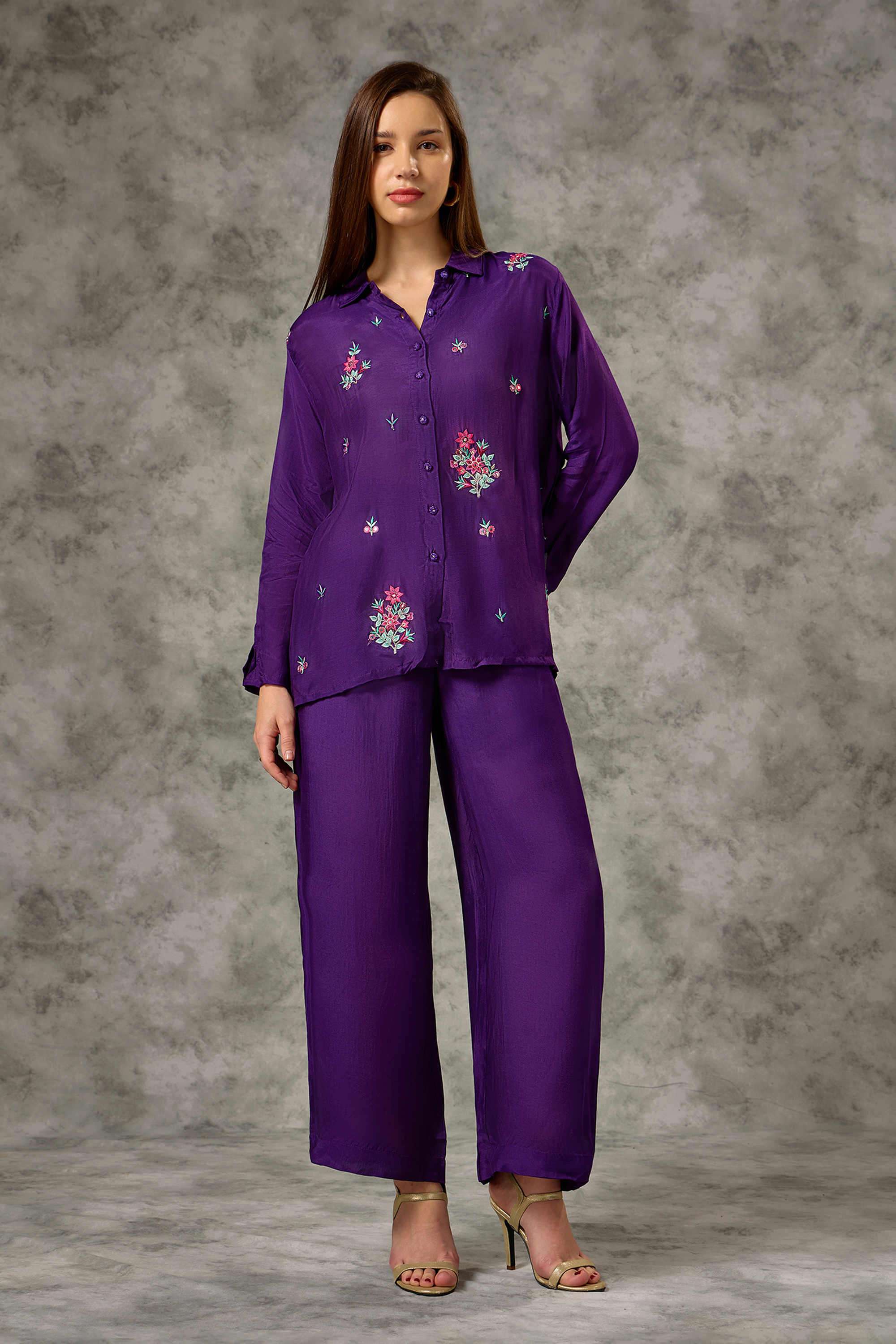 silver lime Solid Viscose Woven Women's Co-Ord Set-picture-34