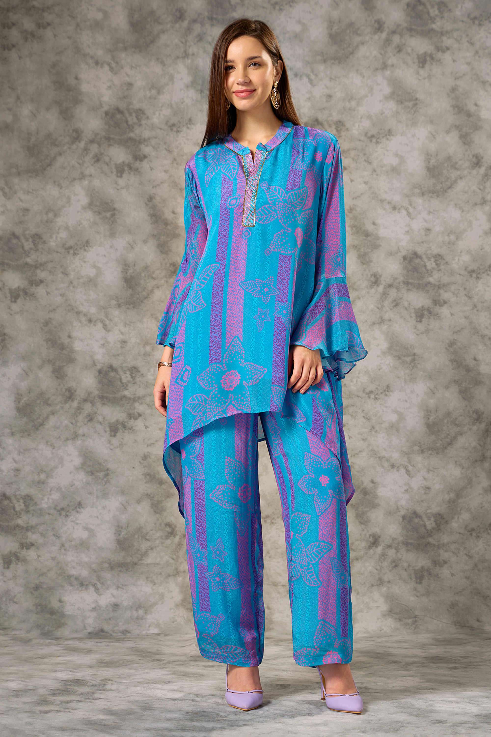 silver lime Printed Viscose Woven Women's Co-Ord Set-picture-10