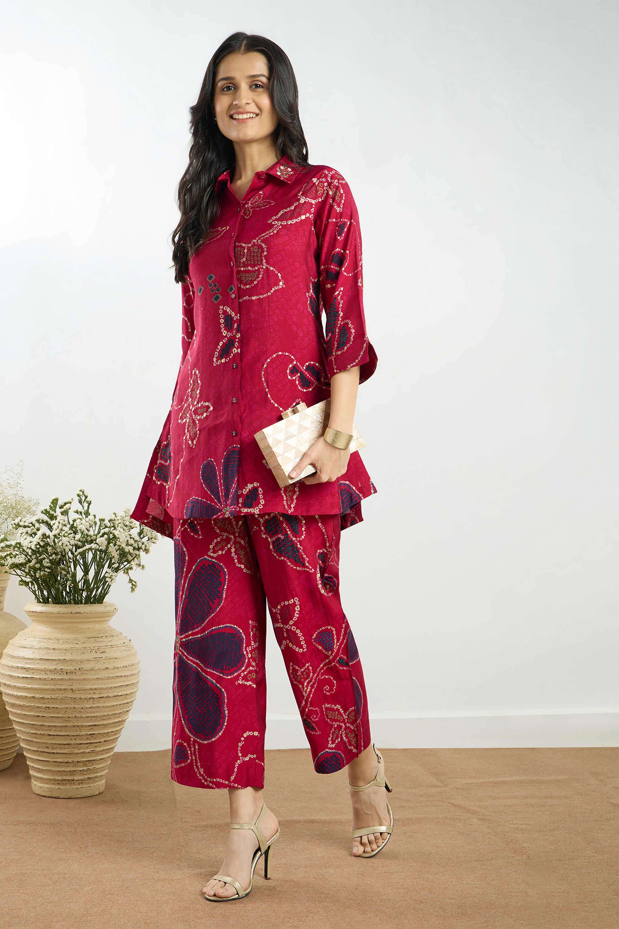 silver lime Printed Viscose Woven Women's Co-Ord Set-picture-37
