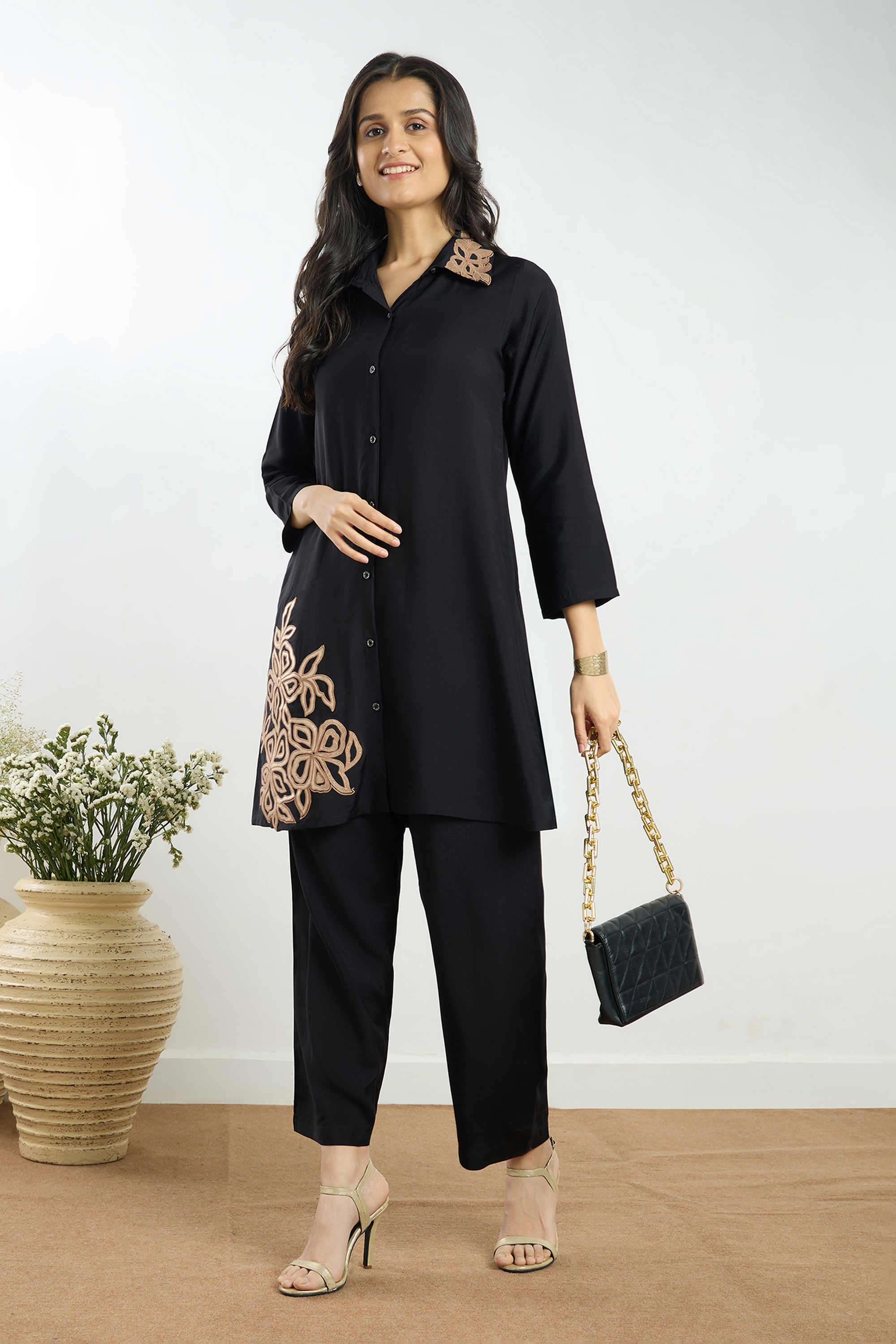 Embroidered Viscose Woven Women's Co-Ord Set-image-17