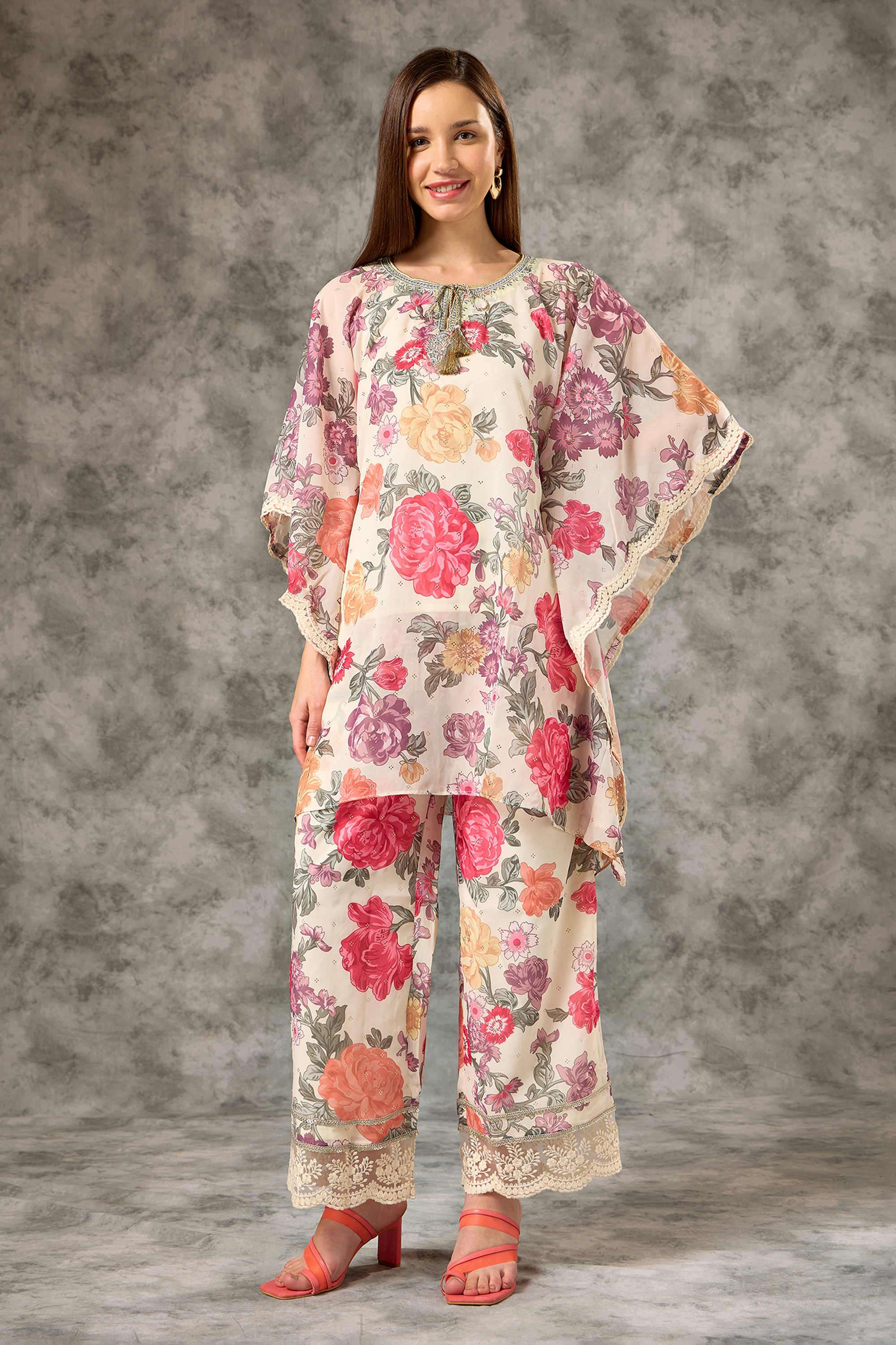 silver lime Printed Polyester Woven Women's Co-Ord Set-picture-10