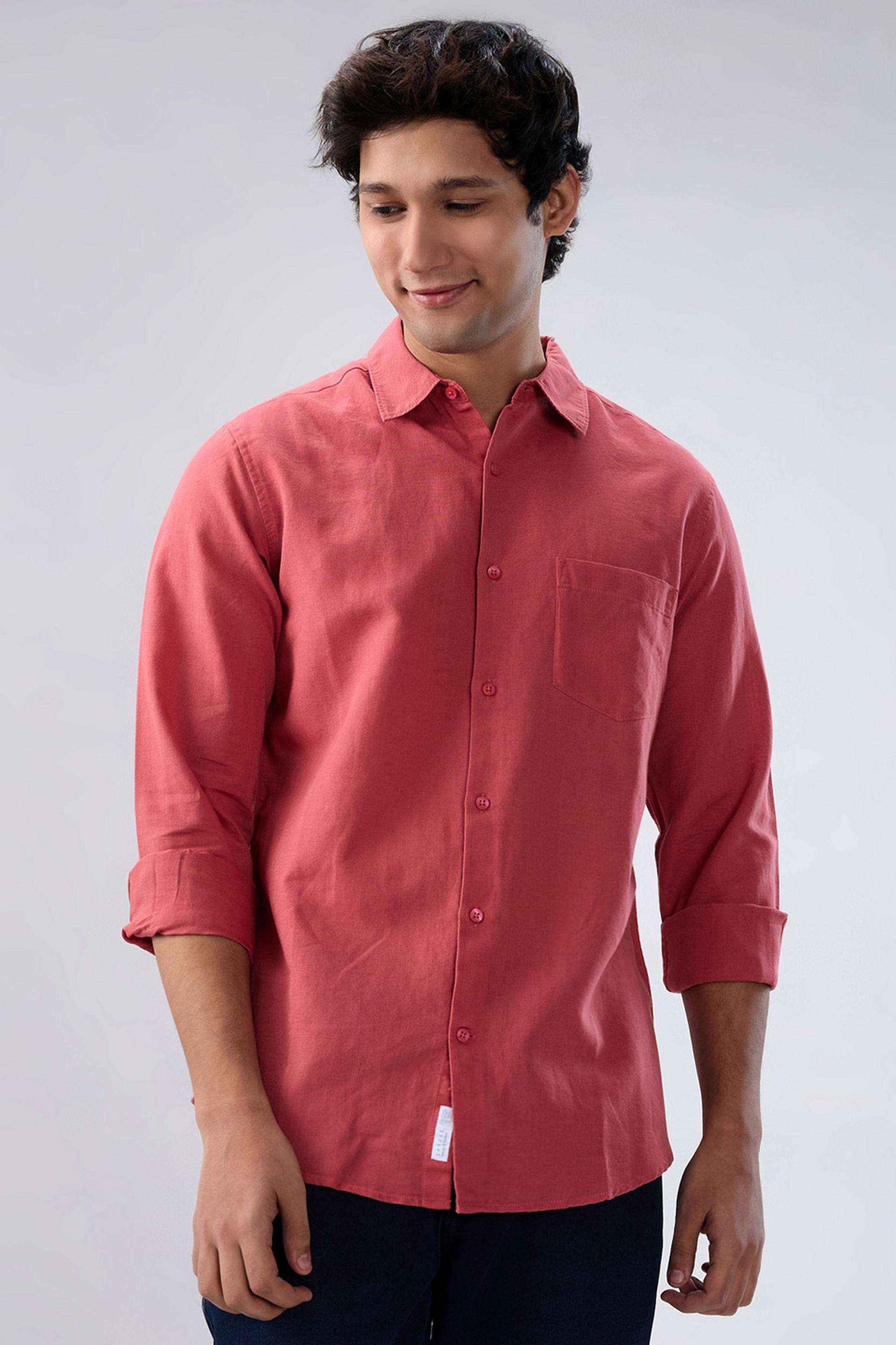 Solid-Cotton-Slim-Fit-Men-s-Shirt