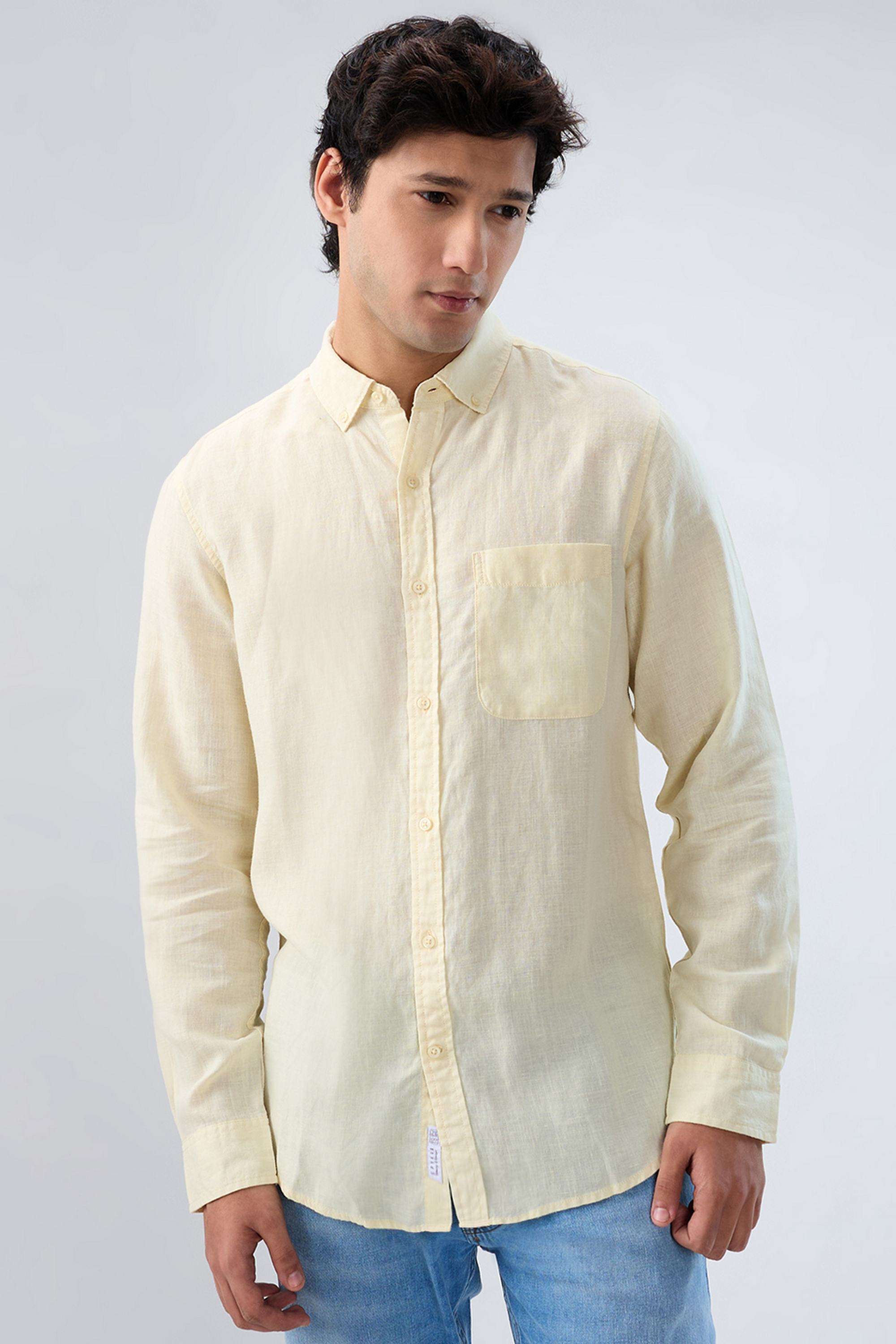 Solid-Cotton-Slim-Fit-Men-s-Shirt