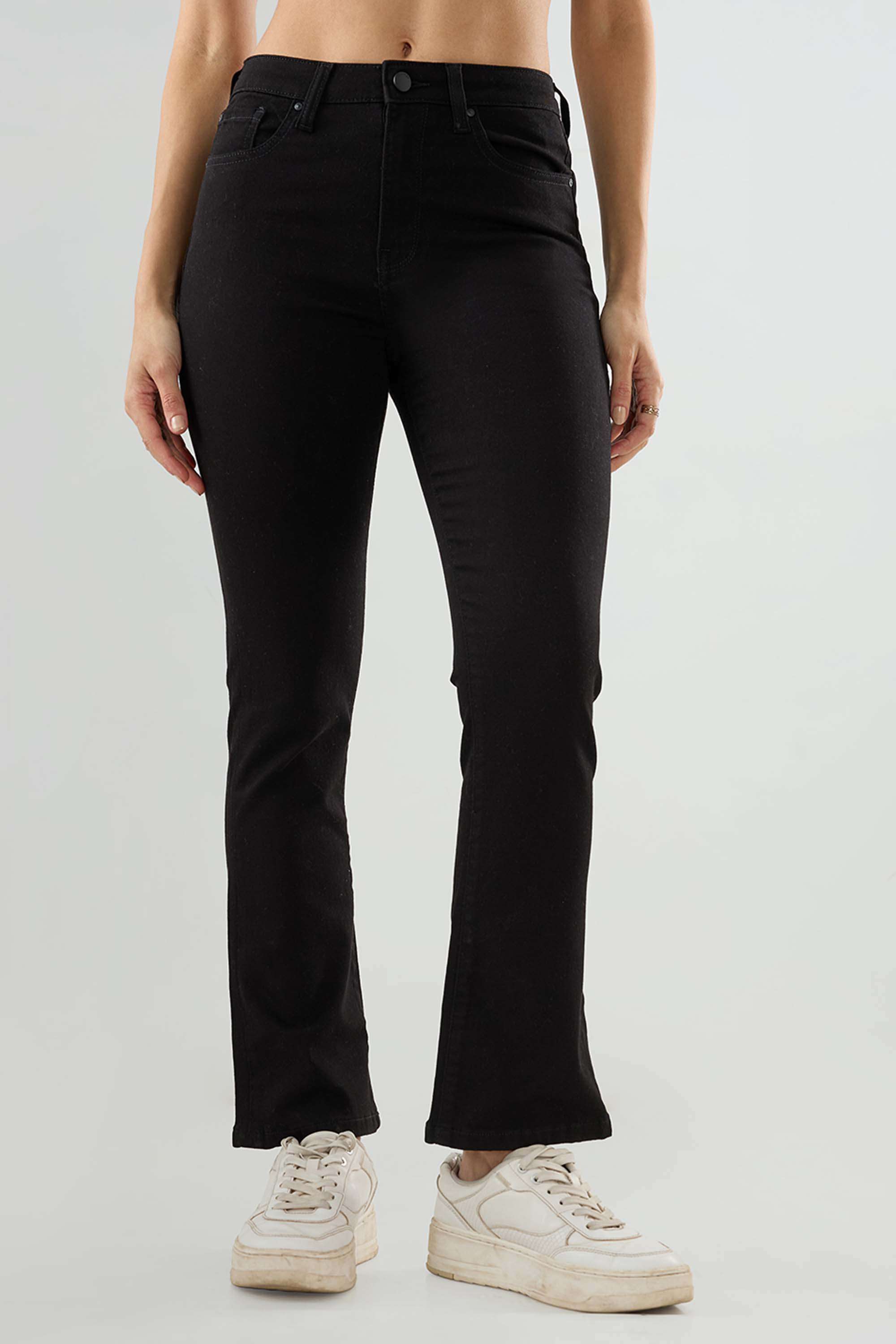 Blended-Fabric-Bootcut-Fit-Women-s-Jeans