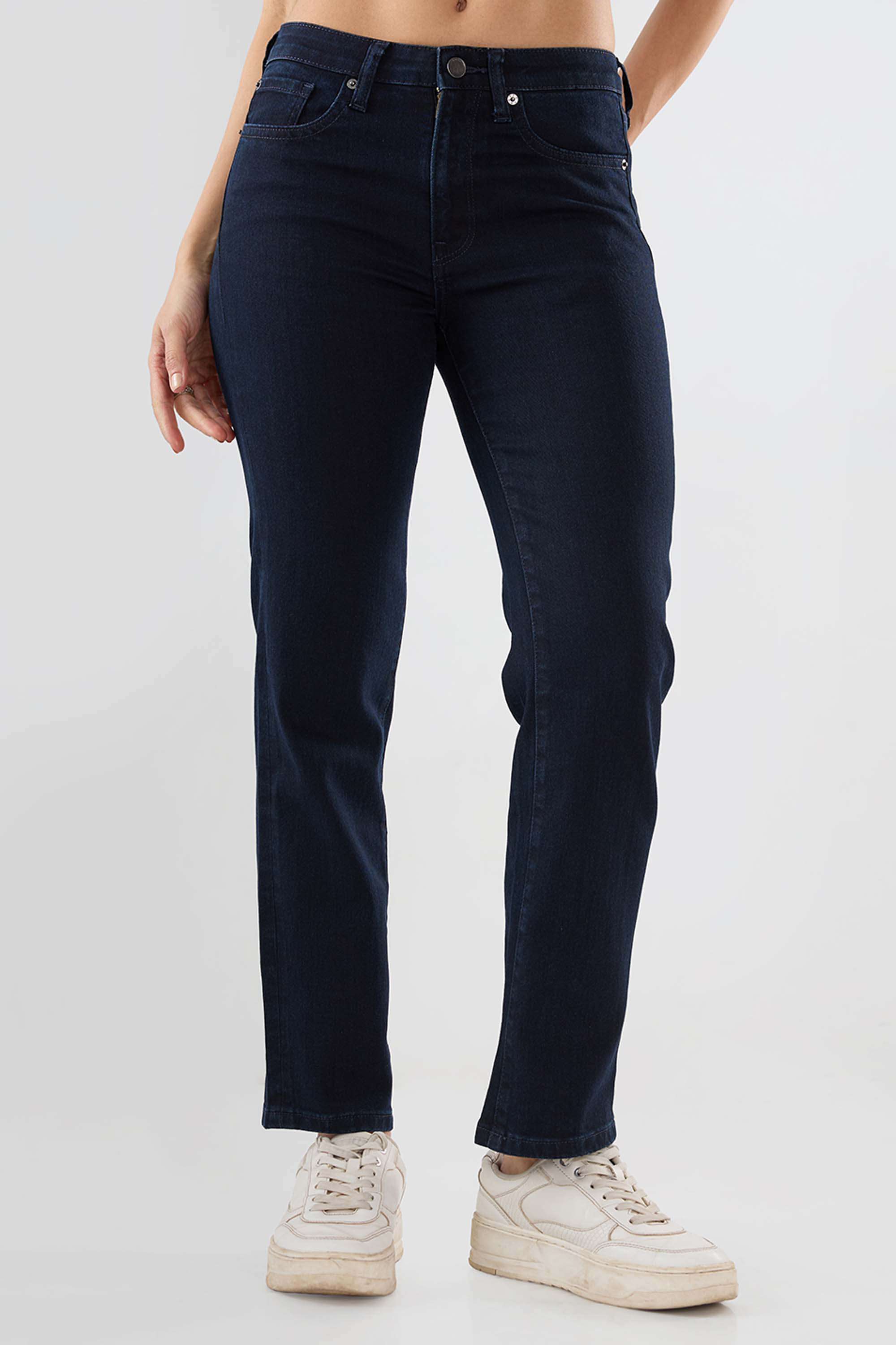 Mid-Rise-Blended-Fabric-Slim-Fit-Women-s-Jeans