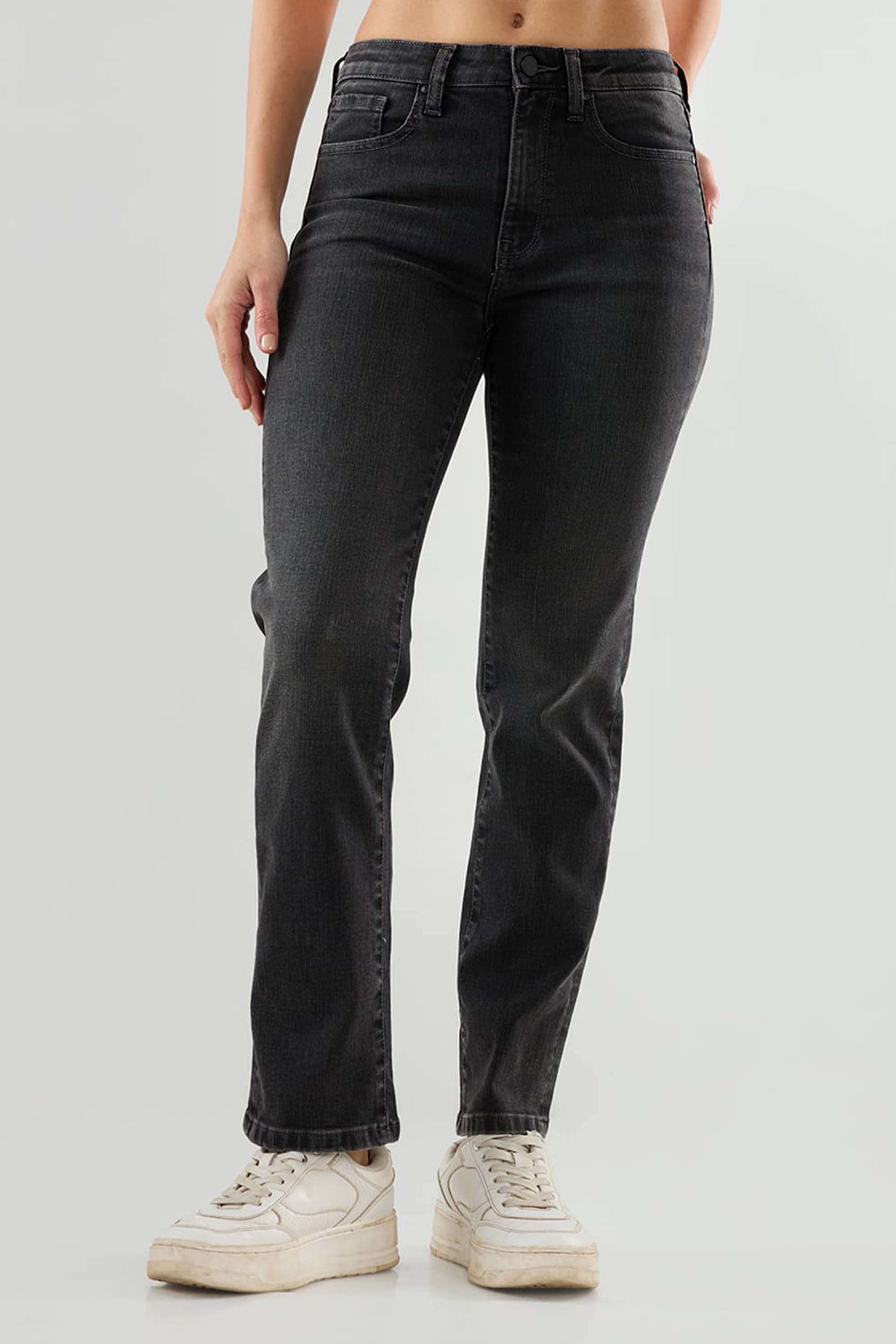 Mid-Rise-Blended-Fabric-Slim-Fit-Women-s-Jeans