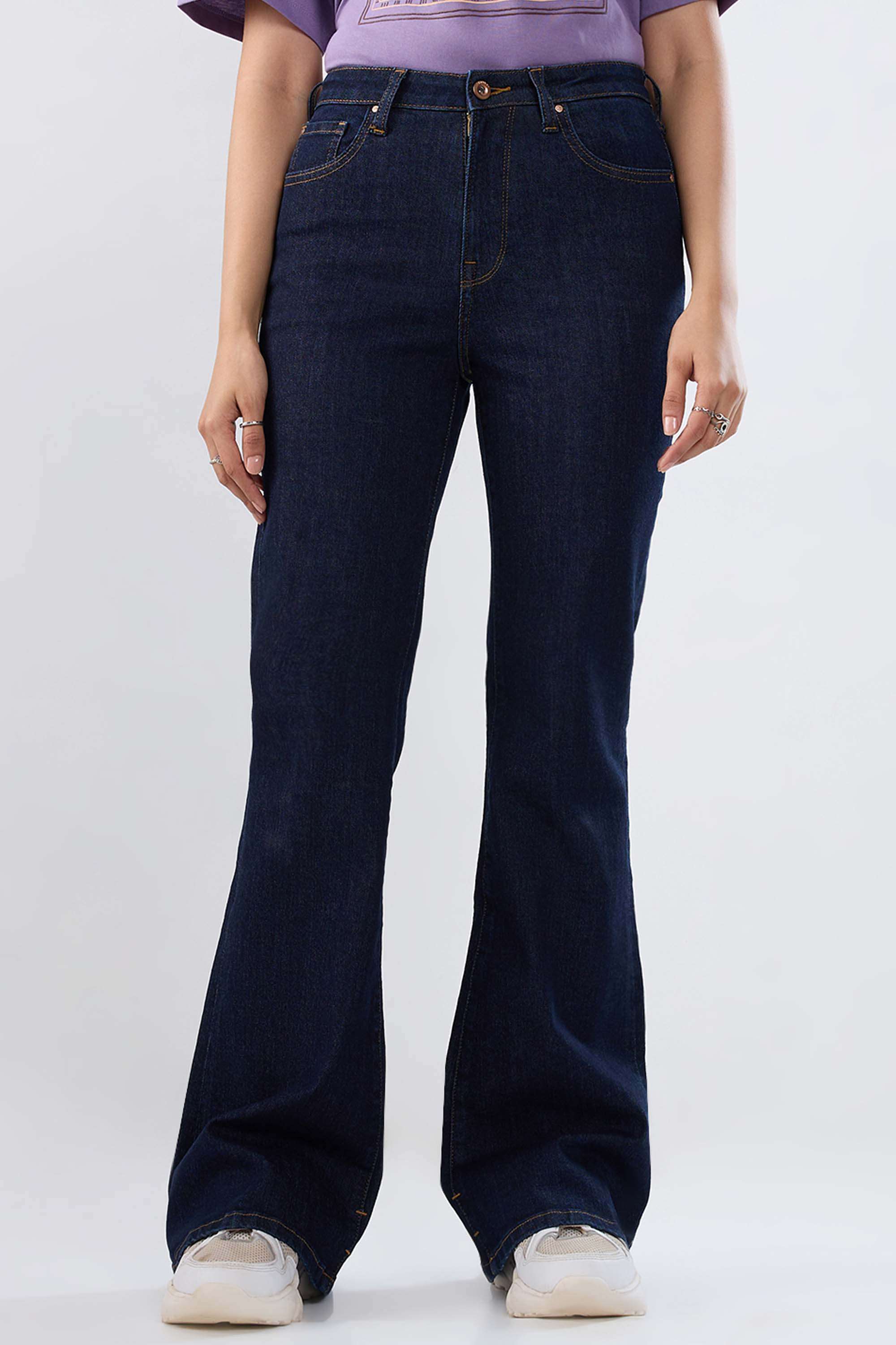 Mid-Rise-Blended-Fabric-Relaxed-Fit-Women-s-Jeans