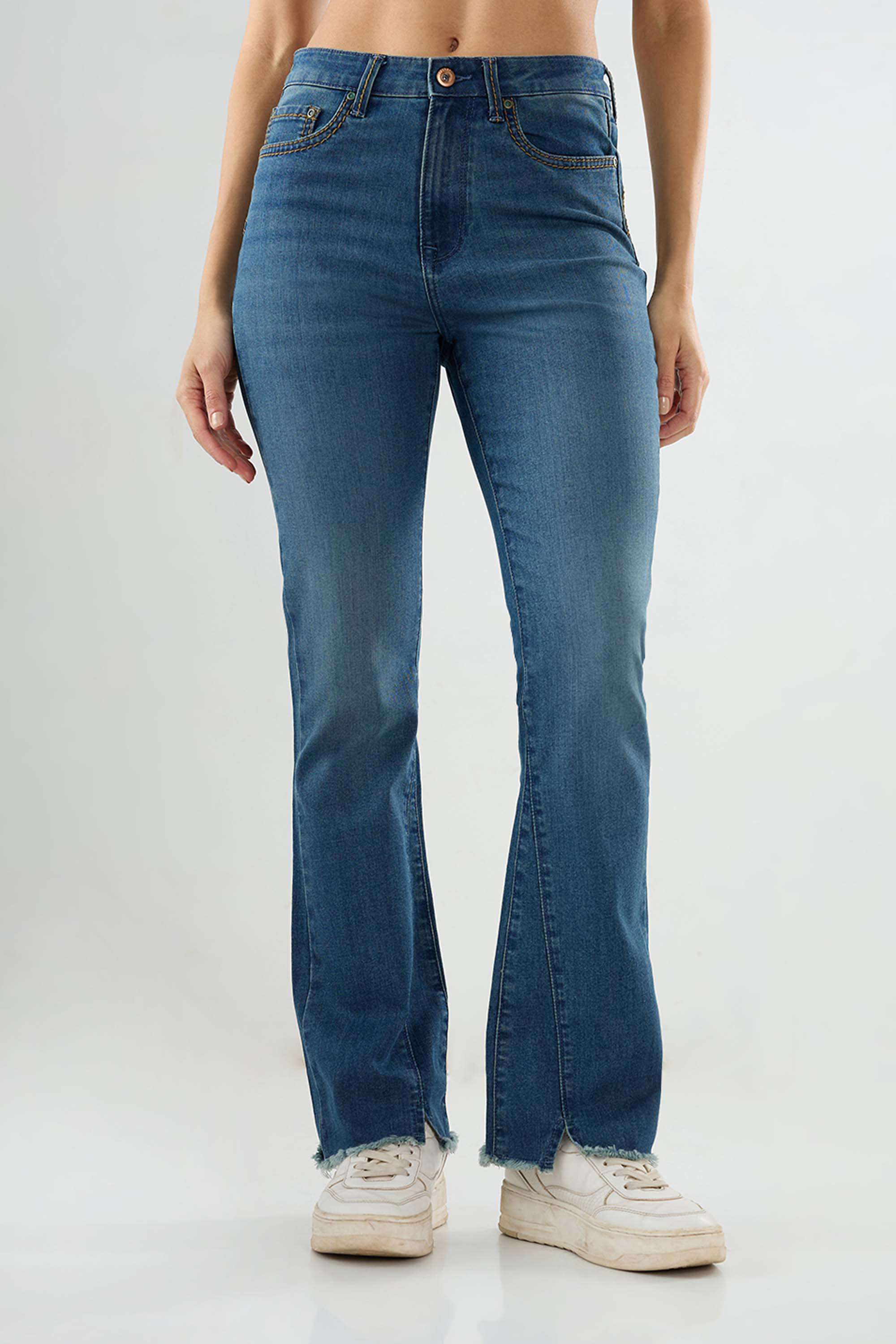 spykar High Rise Blended Fabric Bootcut Fit Women's Jeans-picture-27
