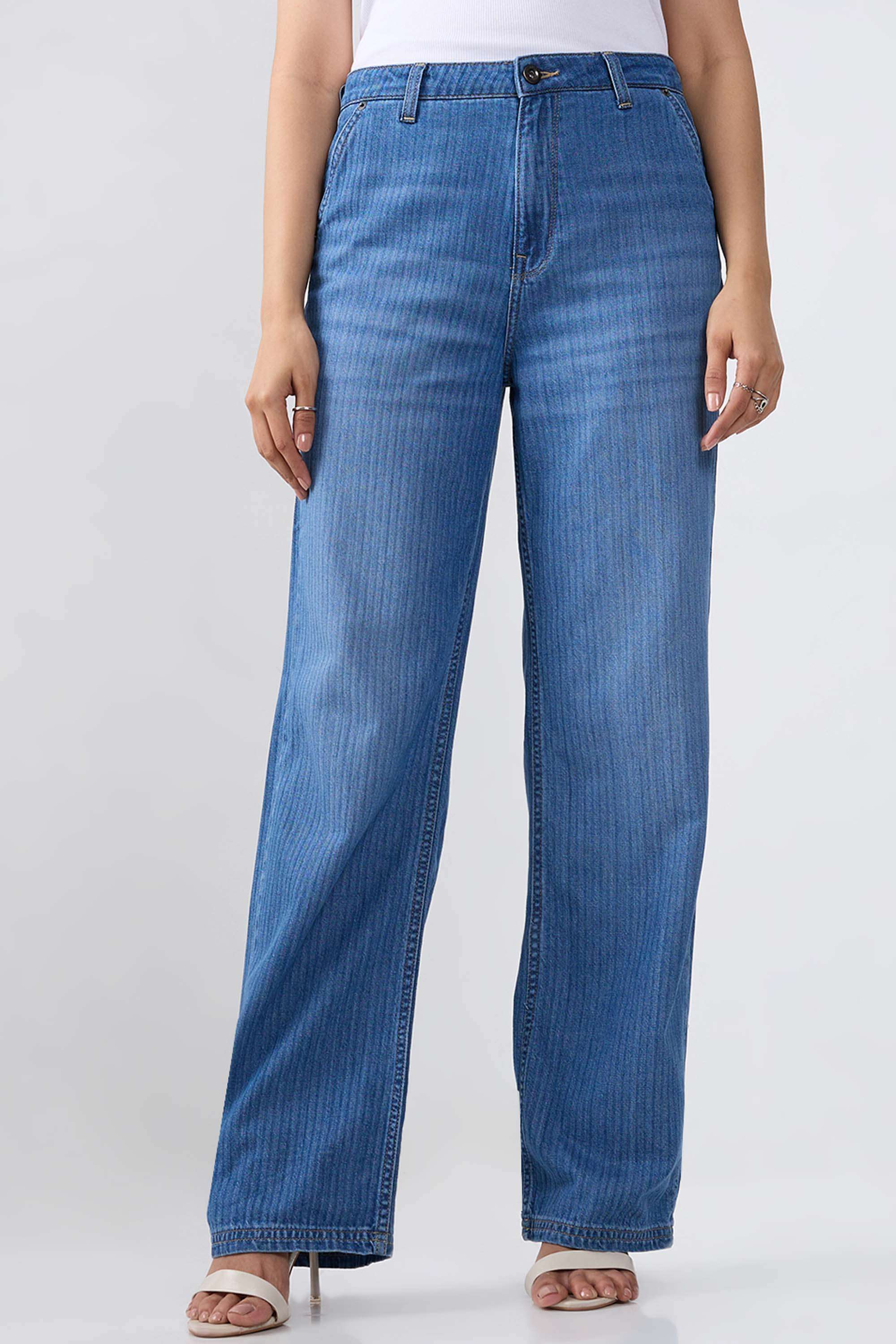 High-Rise-Blended-Fabric-Regular-Fit-Women-s-Jeans