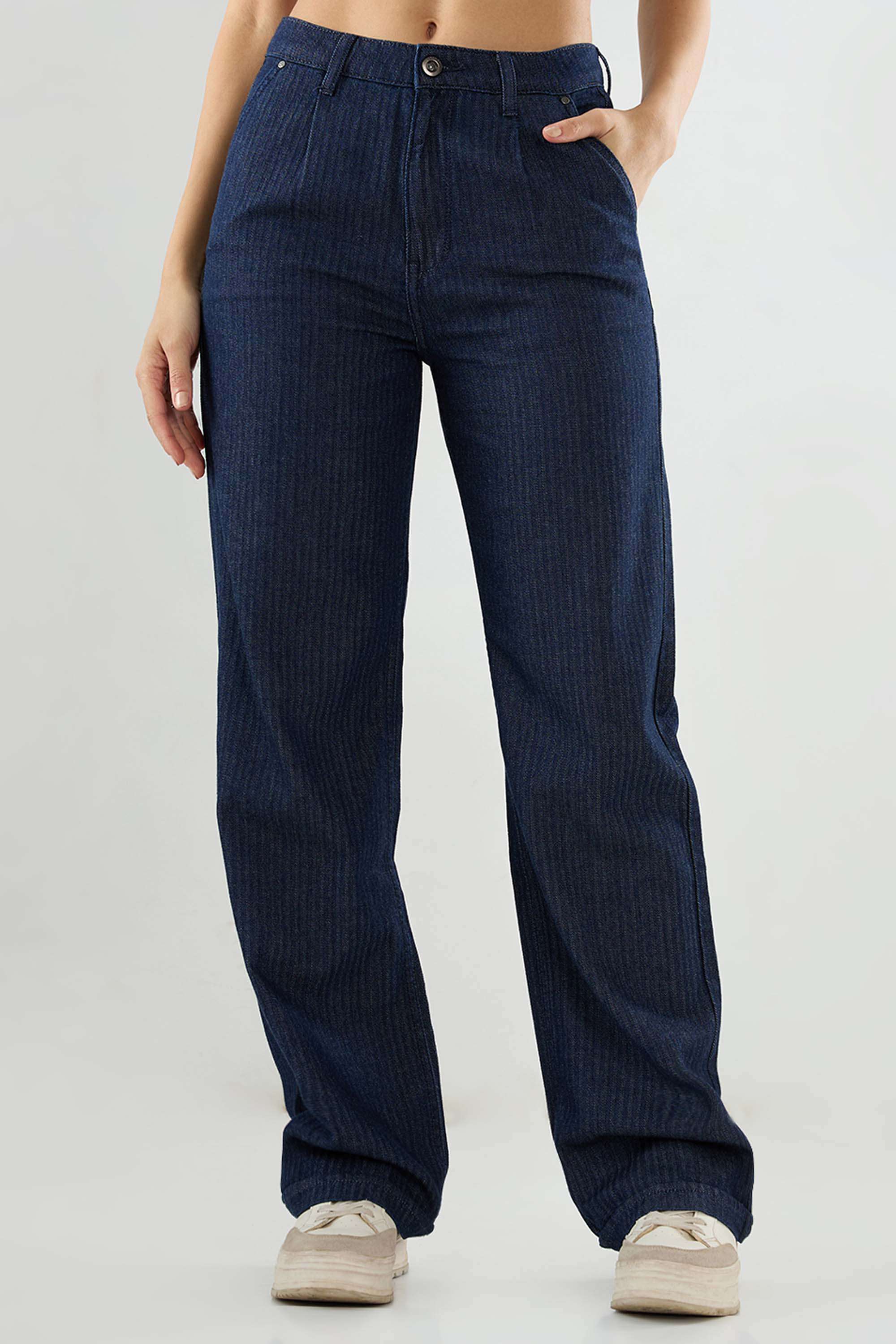High-Rise-Blended-Fabric-Regular-Fit-Women-s-Jeans