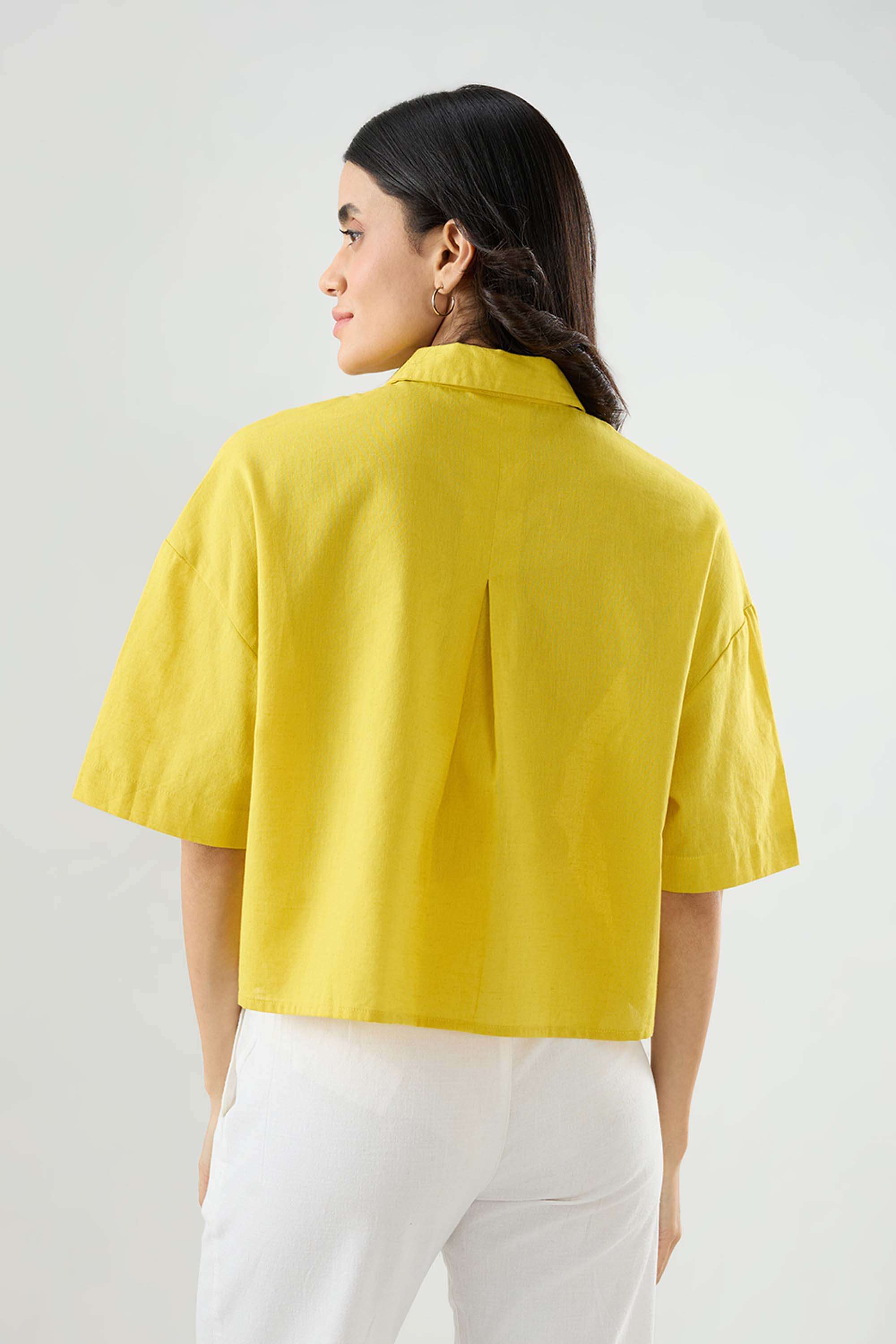 Solid-Blended-Fabric-Women-s-Shirt