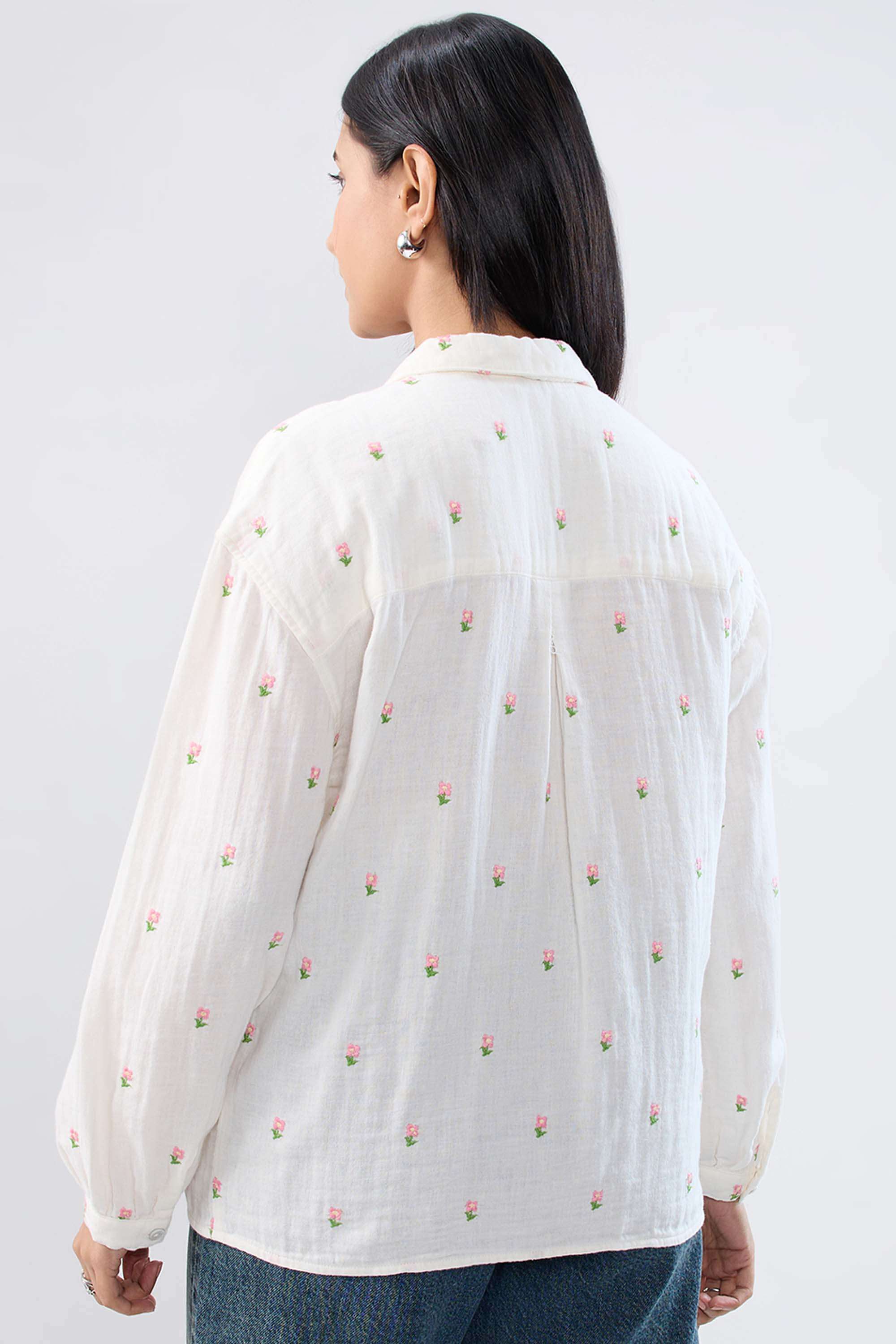 Solid-Blended-Fabric-Women-s-Shirt