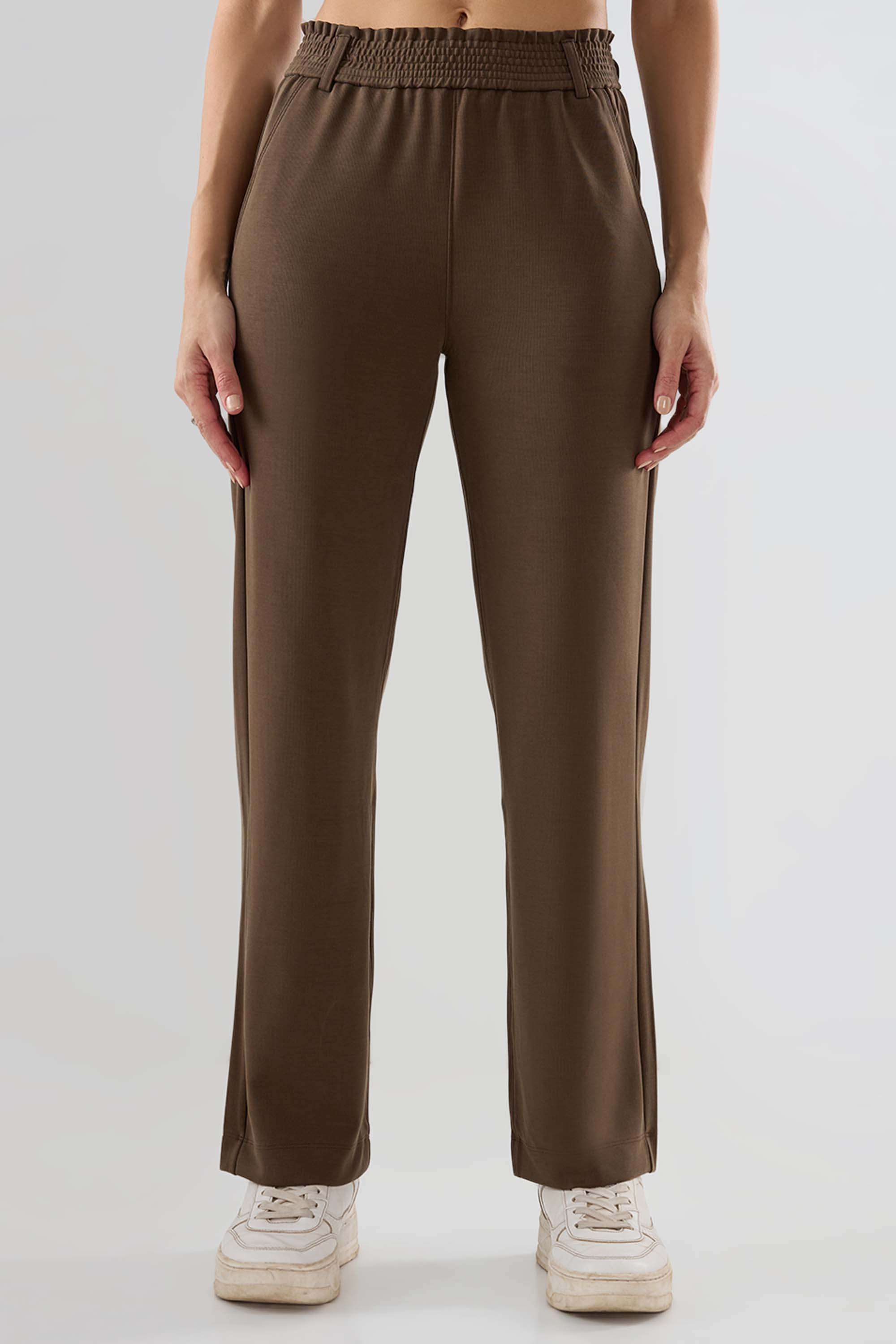Mid-Rise-Blended-Fabric-Regular-Fit-Women-s-Track-Pants