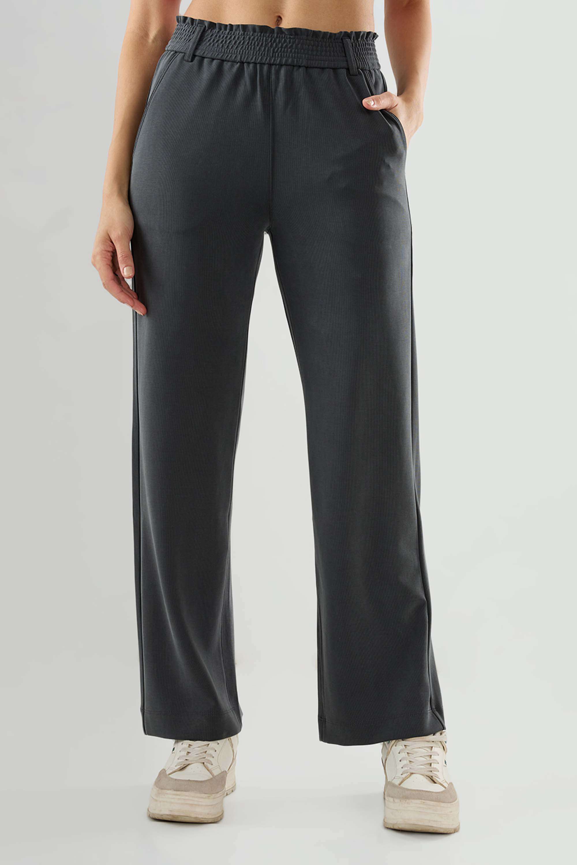 Mid-Rise-Blended-Fabric-Regular-Fit-Women-s-Track-Pants