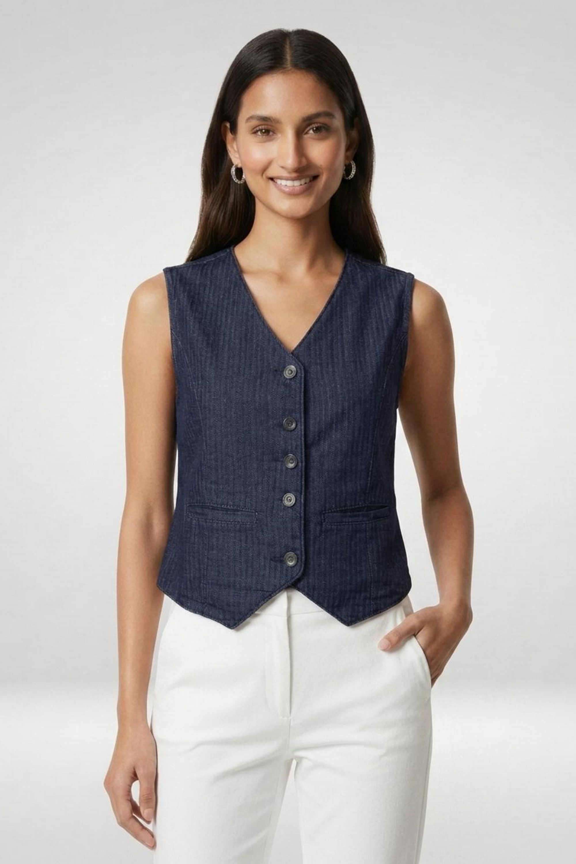 Solid-V-Neck-Cotton-Women-s-Casual-Wear-Jacket