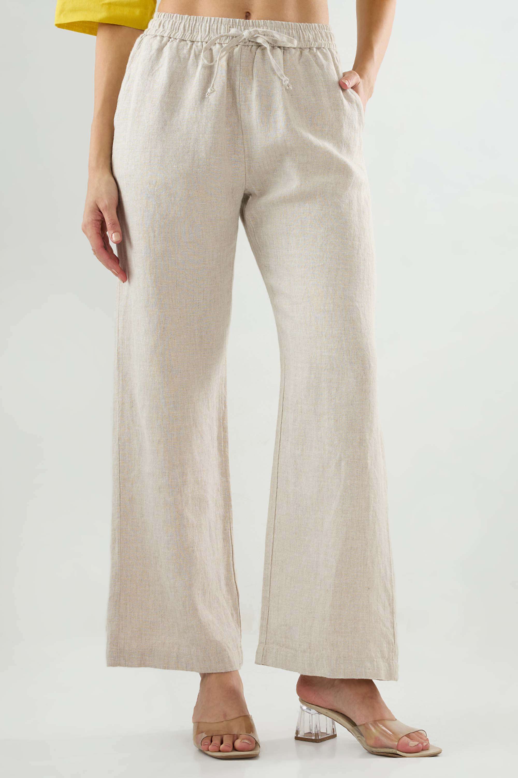 High-Rise-Blended-Fabric-Wide-Leg-Fit-Women-s-Trousers