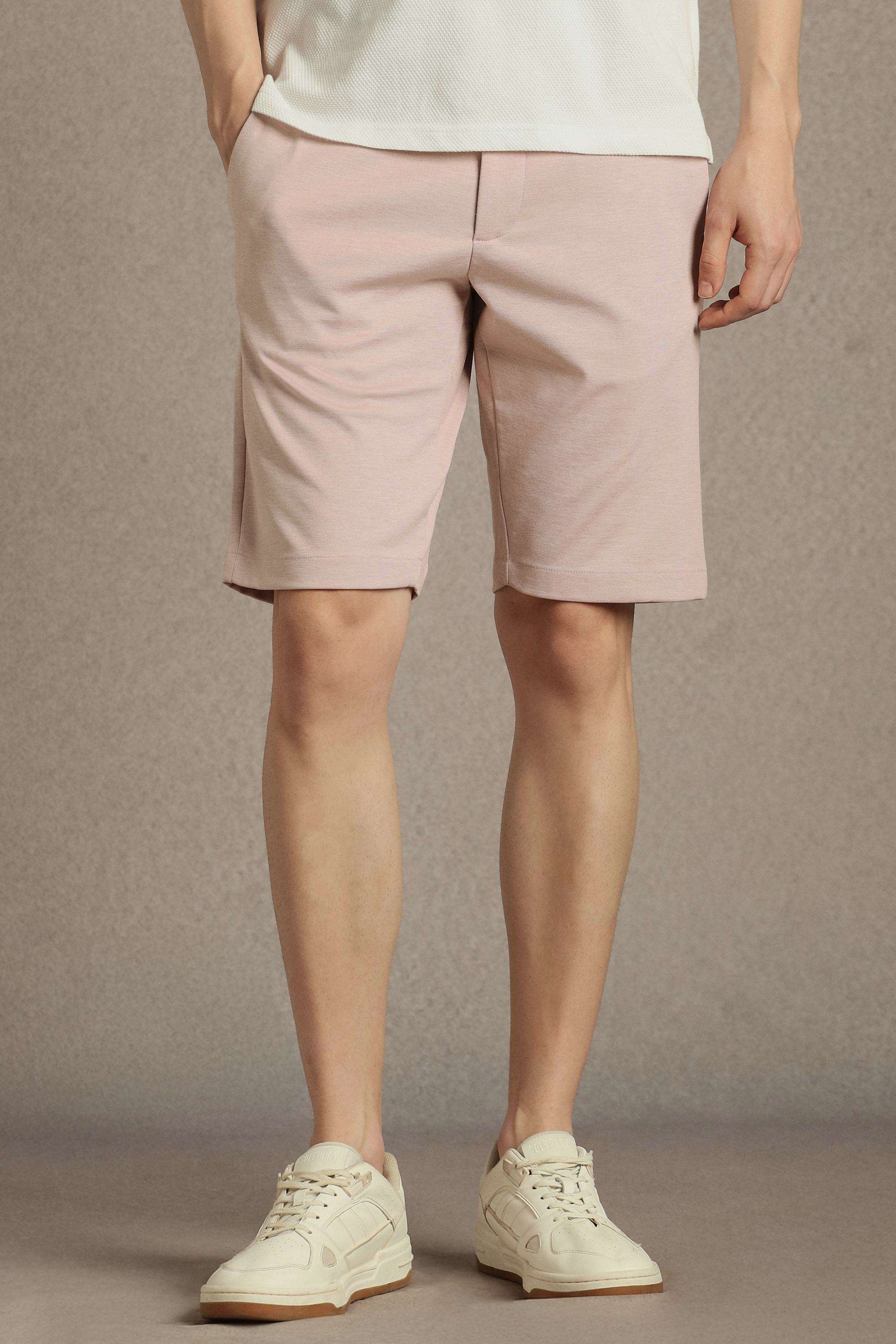 Solid-Polyester-Blend-Slim-Fit-Men-s-Shorts