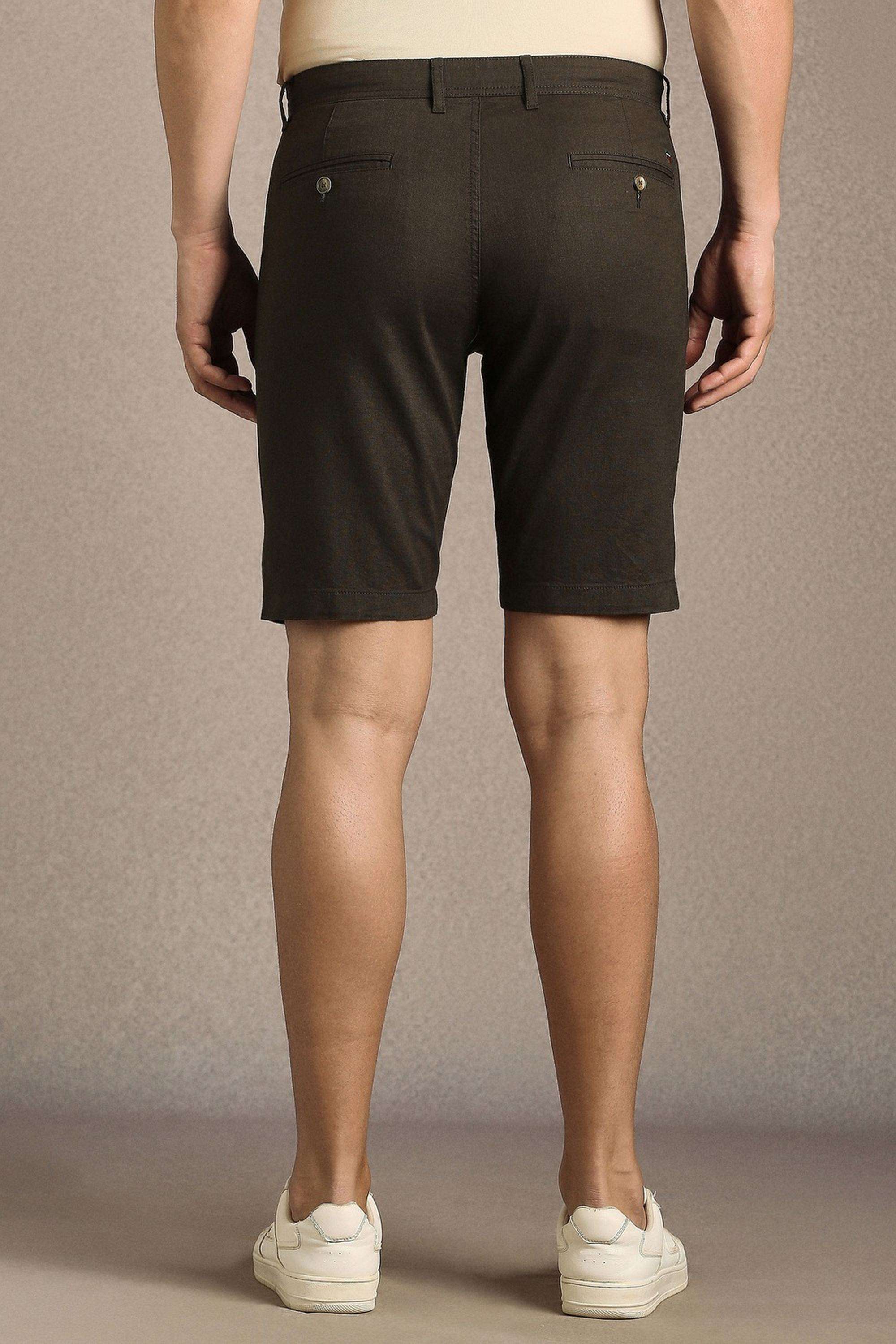 Solid-Cotton-Blend-Slim-Fit-Men-s-Shorts