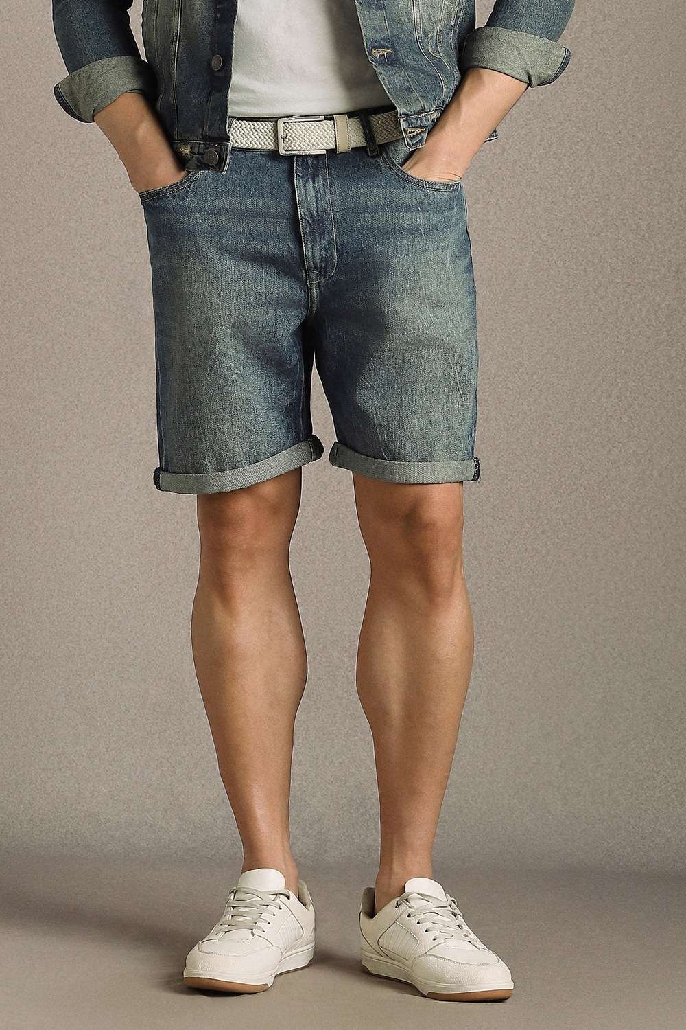 Solid-Cotton-Regular-Fit-Men-s-Shorts