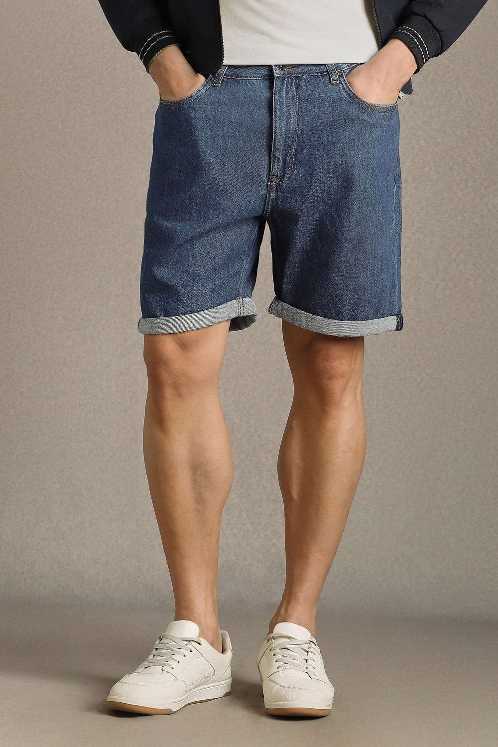 Solid-Cotton-Regular-Fit-Men-s-Shorts