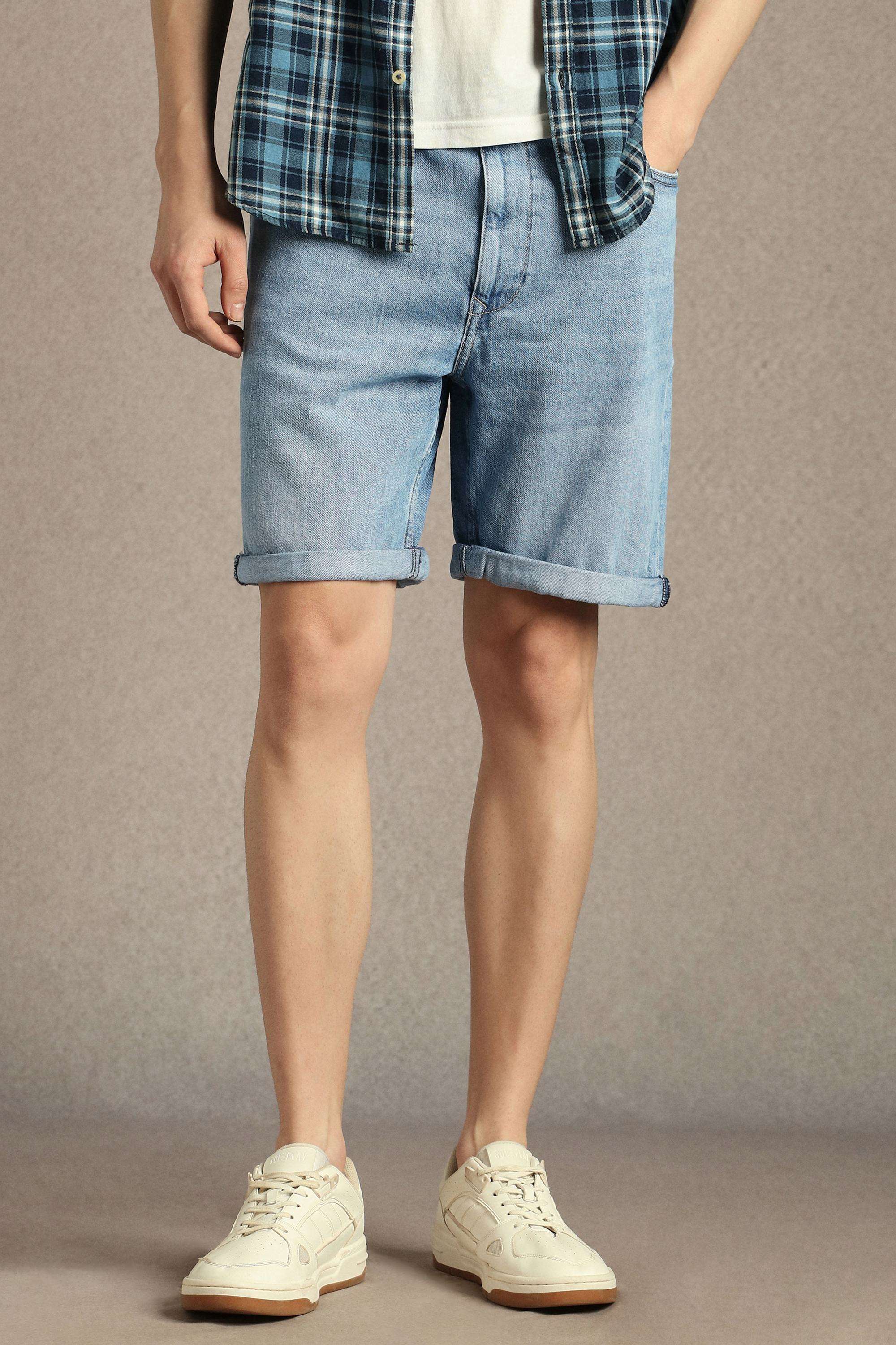 Solid-Cotton-Regular-Fit-Men-s-Shorts
