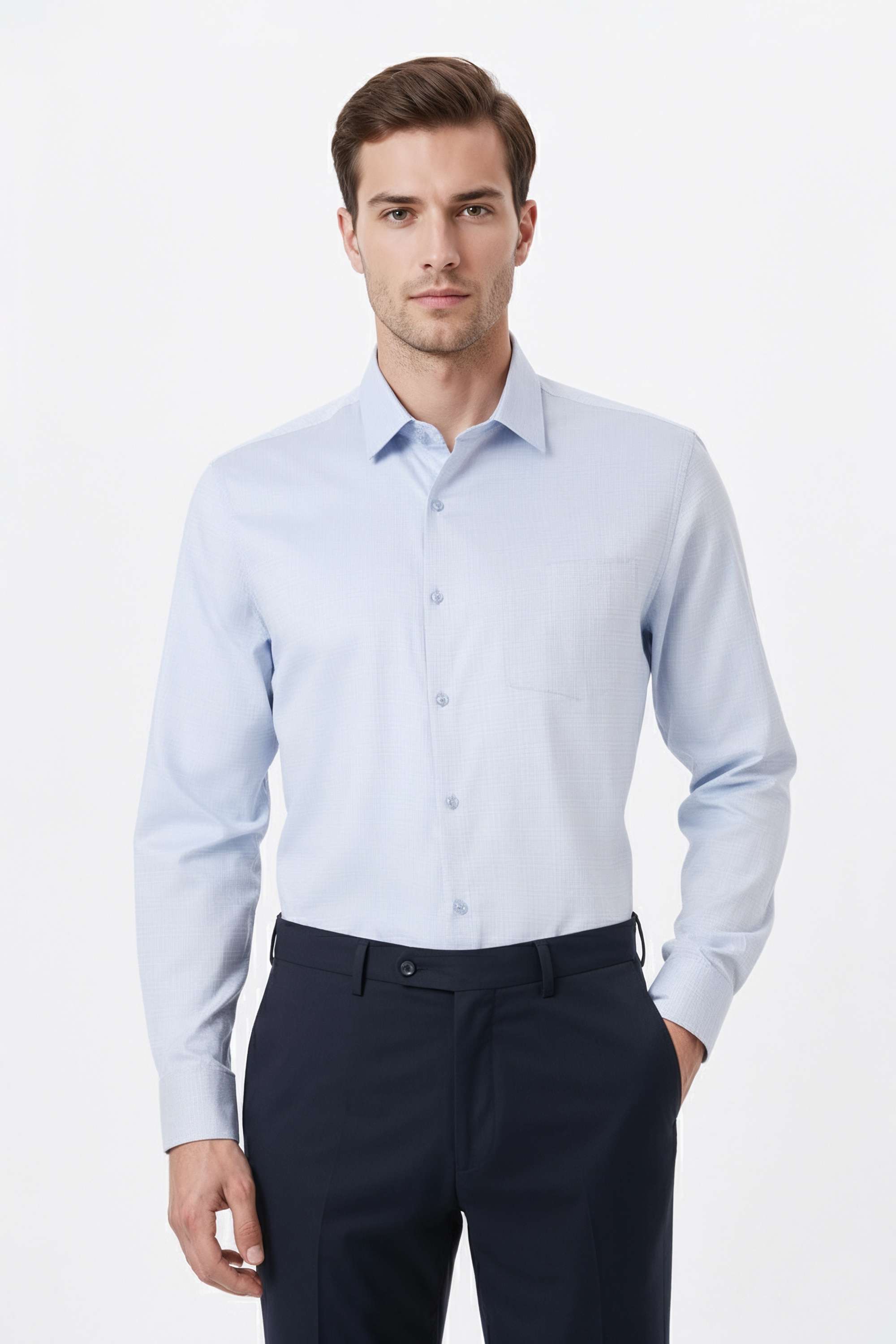 Textured-Cotton-Regular-Fit-Men-Formal-Wear-Shirt