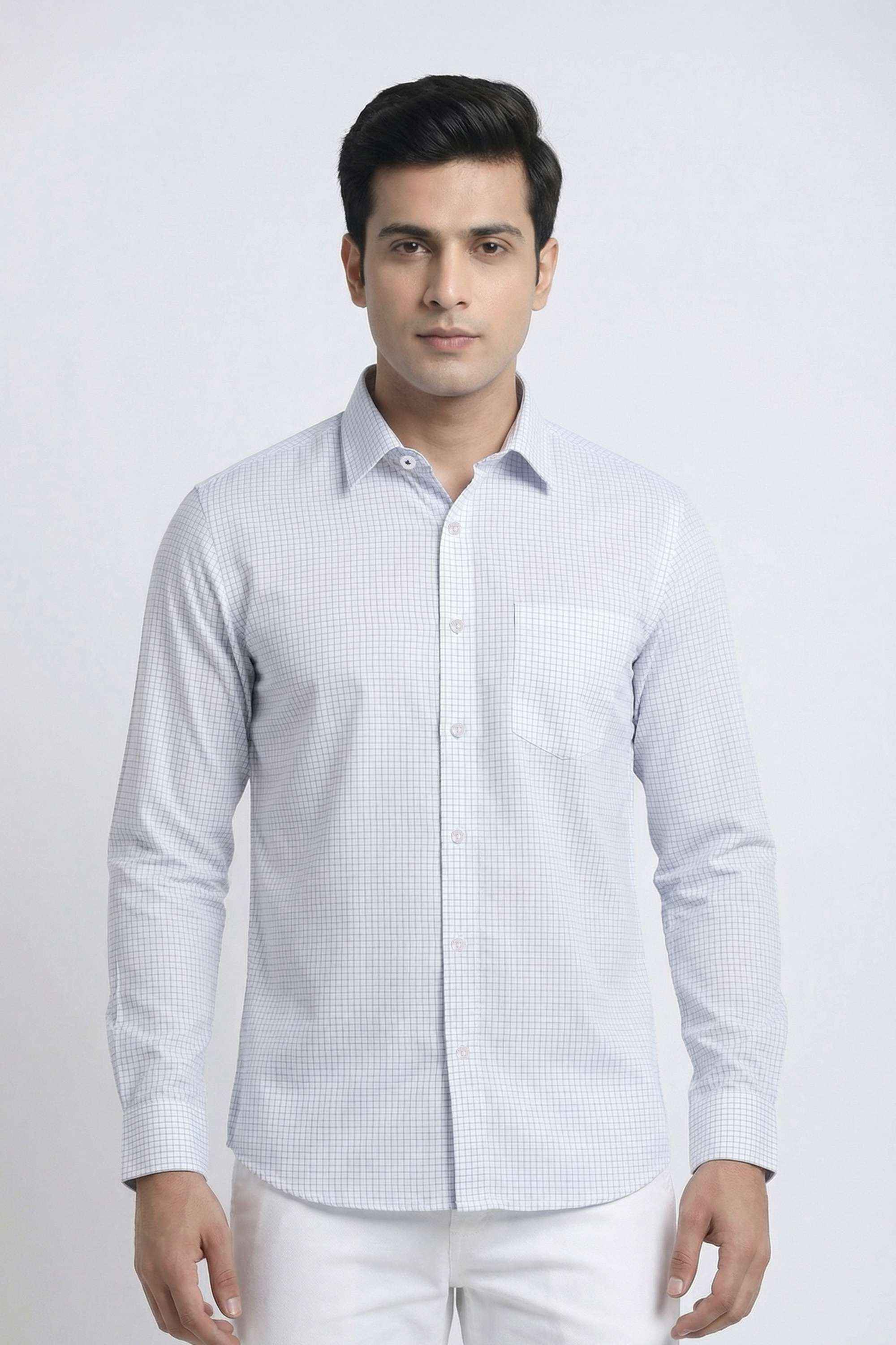Checks-Cotton-Relaxed-Fit-Men-s-Casual-Wear-Shirt
