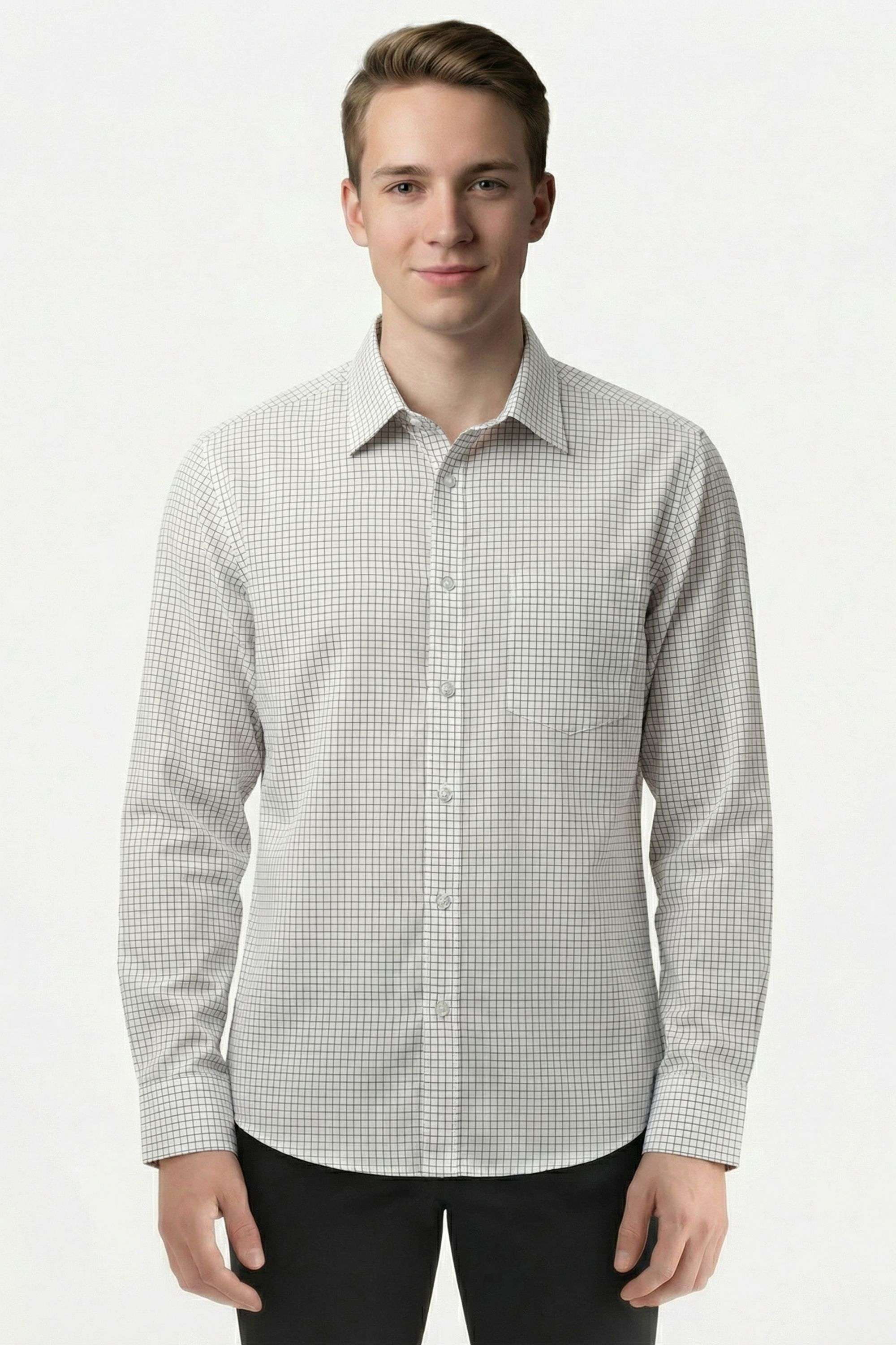 Solid-Cotton-Regular-Fit-Men-s-Casual-Wear-Shirt