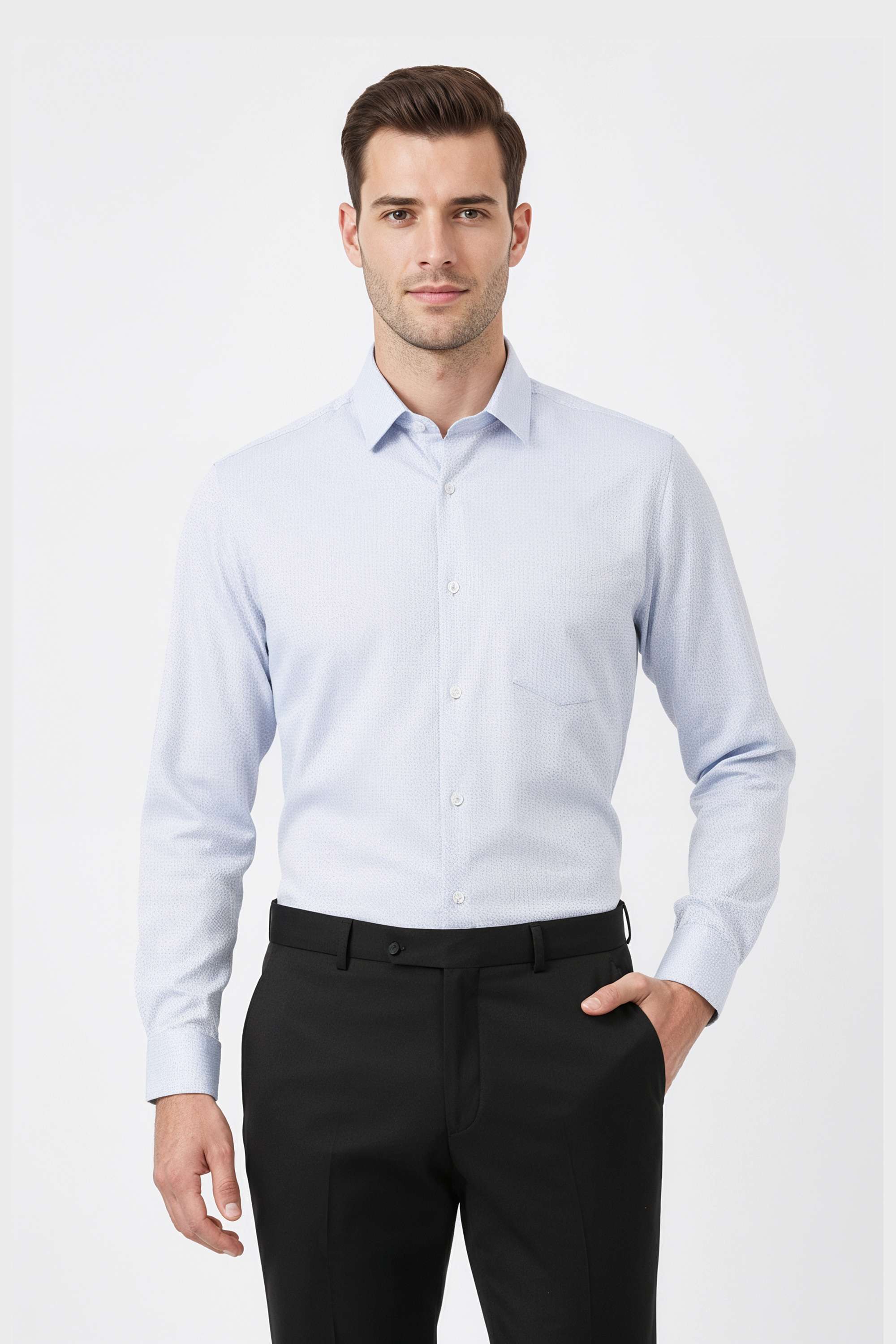 Textured-Cotton-Slim-Fit-Men-s-Formal-Wear-Shirt