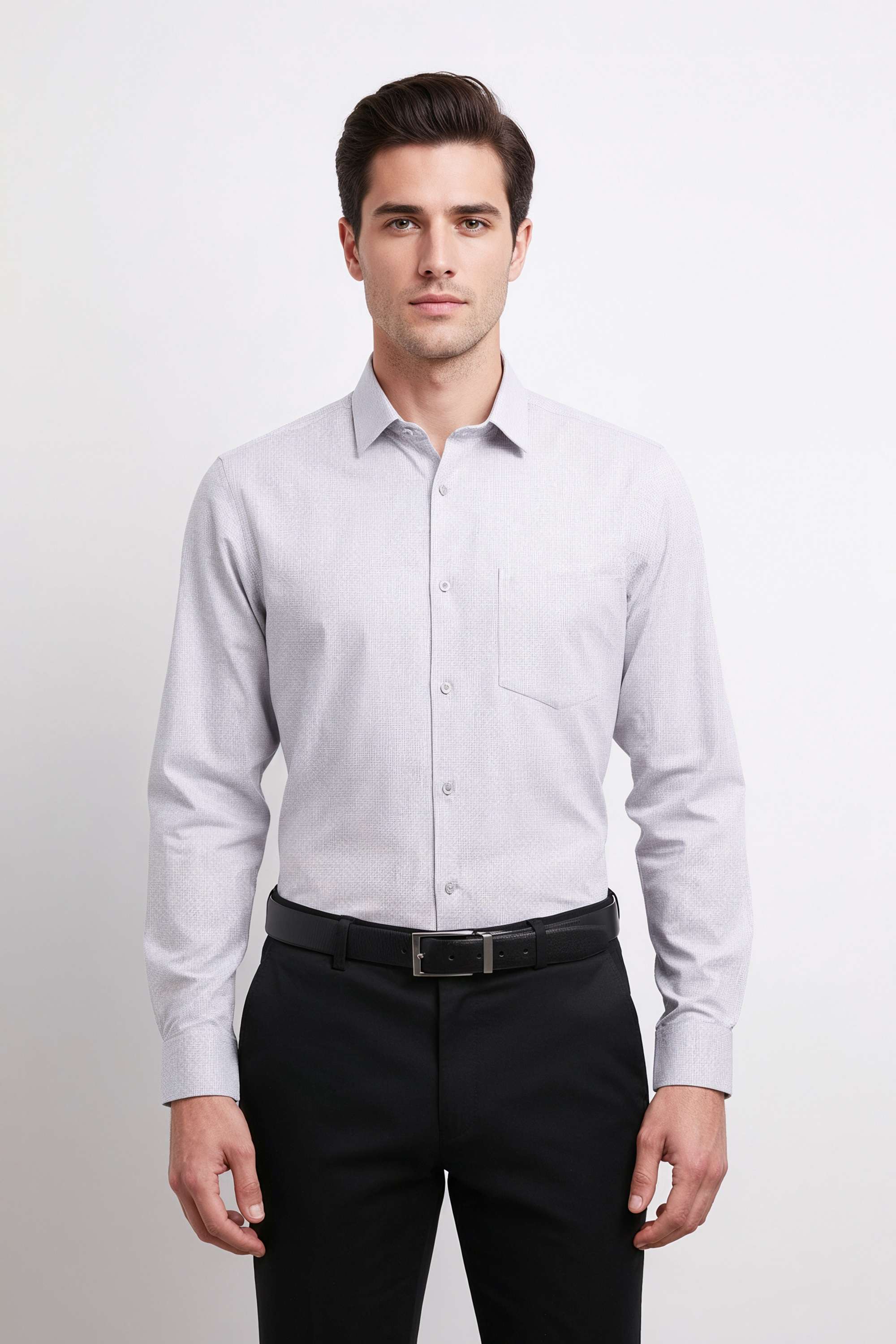 Textured-Cotton-Slim-Fit-Men-s-Formal-Wear-Shirt