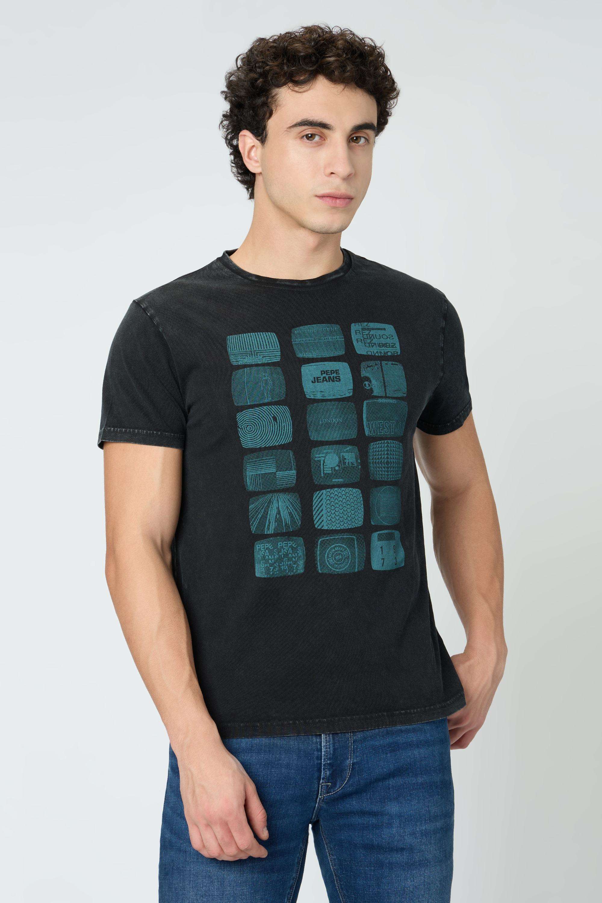 Textured-Cotton-Round-Neck-Men-s-T-Shirt