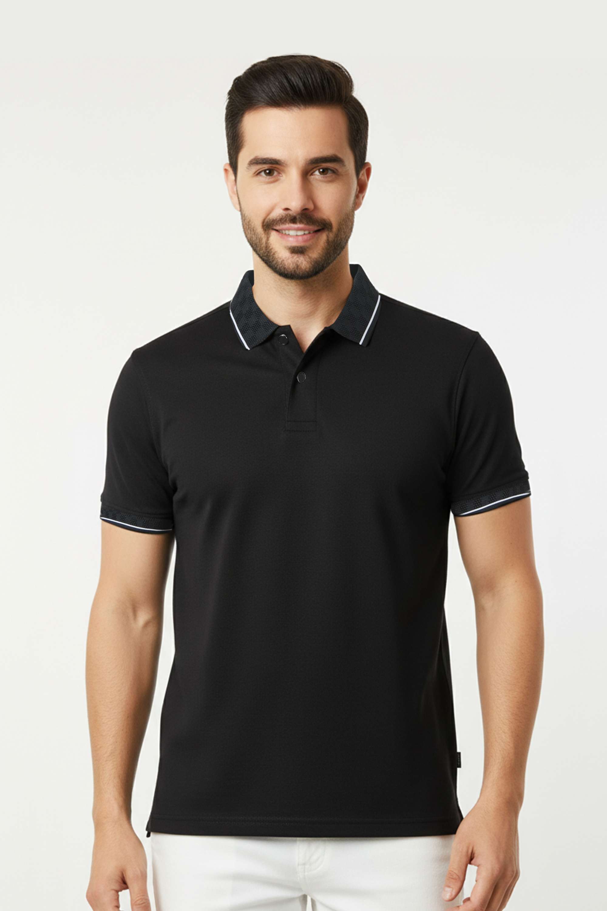 Solid-Blended-Fabric-Round-Neck-Men-s-T-Shirt