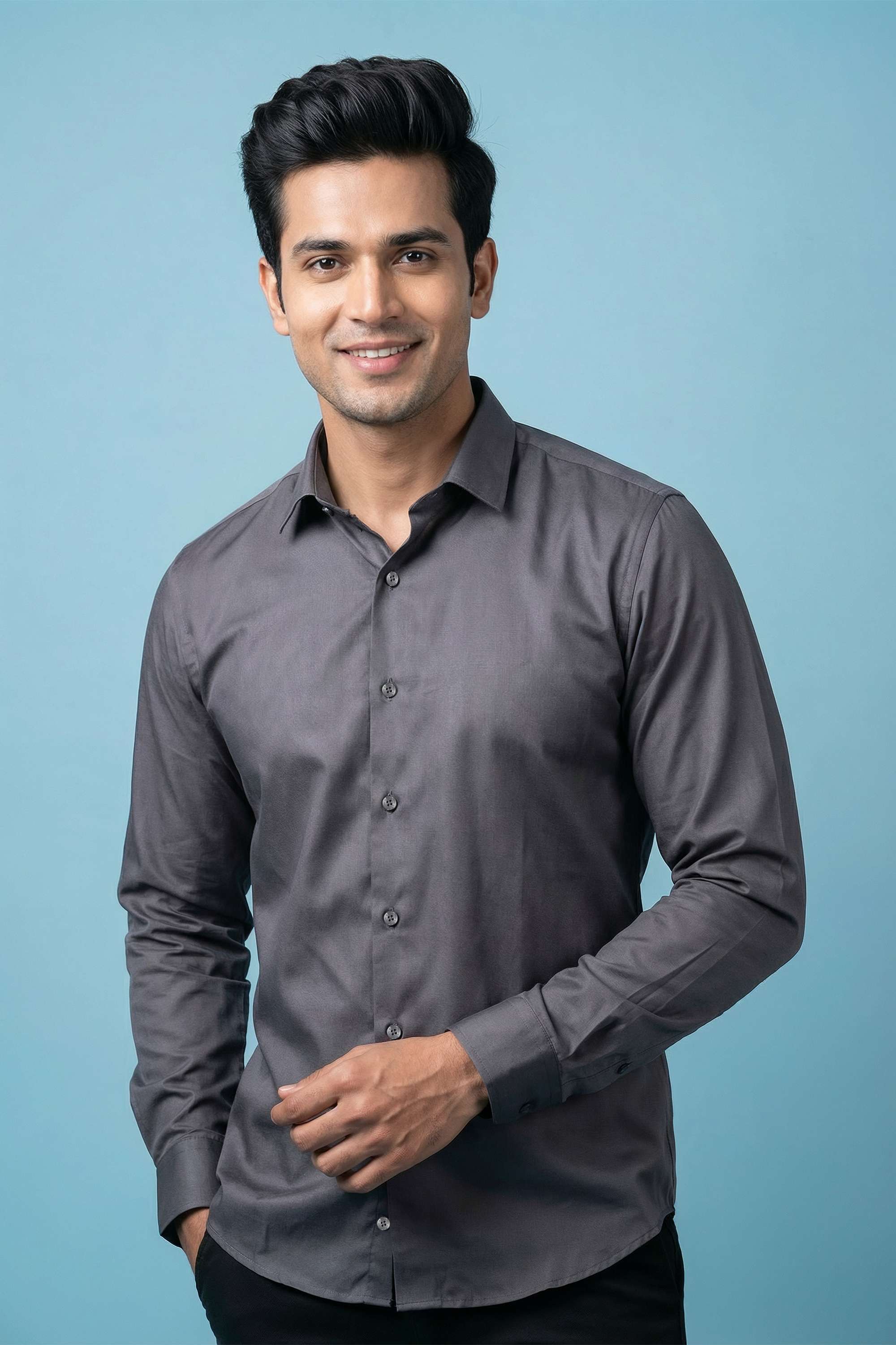 Solid-Cotton-Regular-Fit-Men-s-Formal-Wear-Shirt