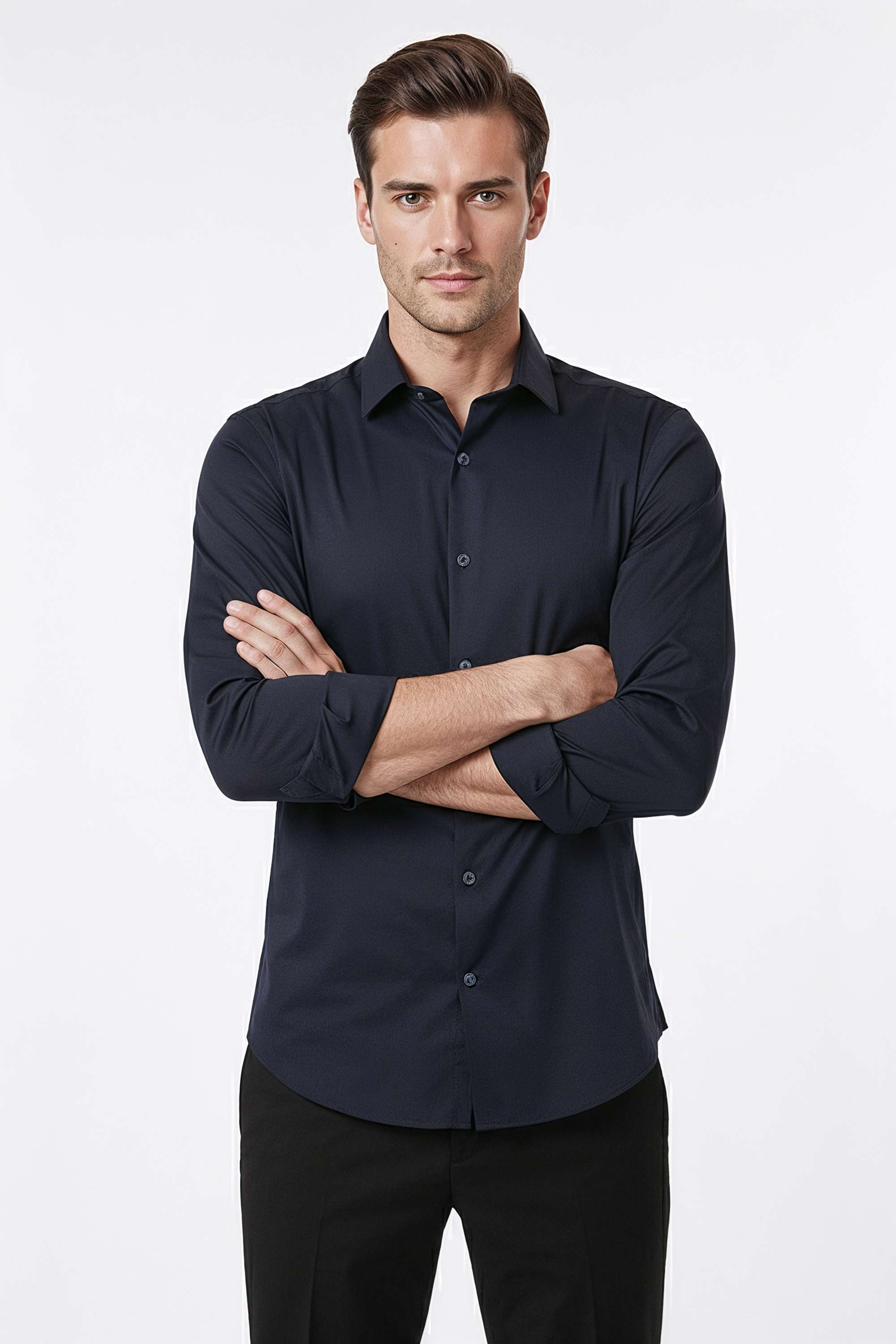 Solid-Cotton-Regular-Fit-Men-s-Casual-Wear-Shirt