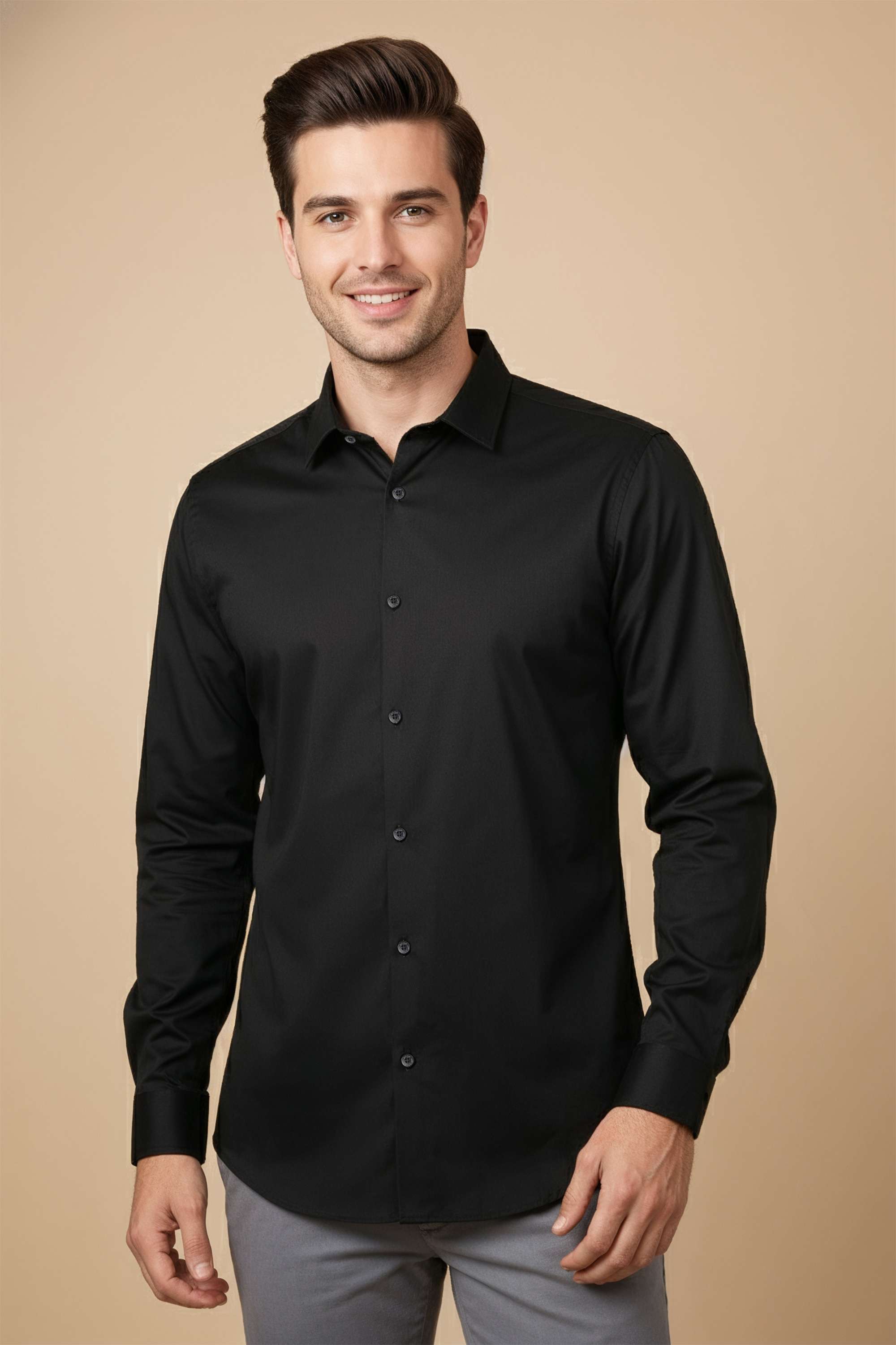 Solid-Cotton-Regular-Fit-Men-s-Formal-Wear-Shirt
