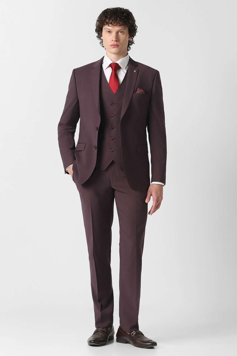 Textured-Polyester-Blend-Slim-Fit-Men-s-Formal-Wear-Suit