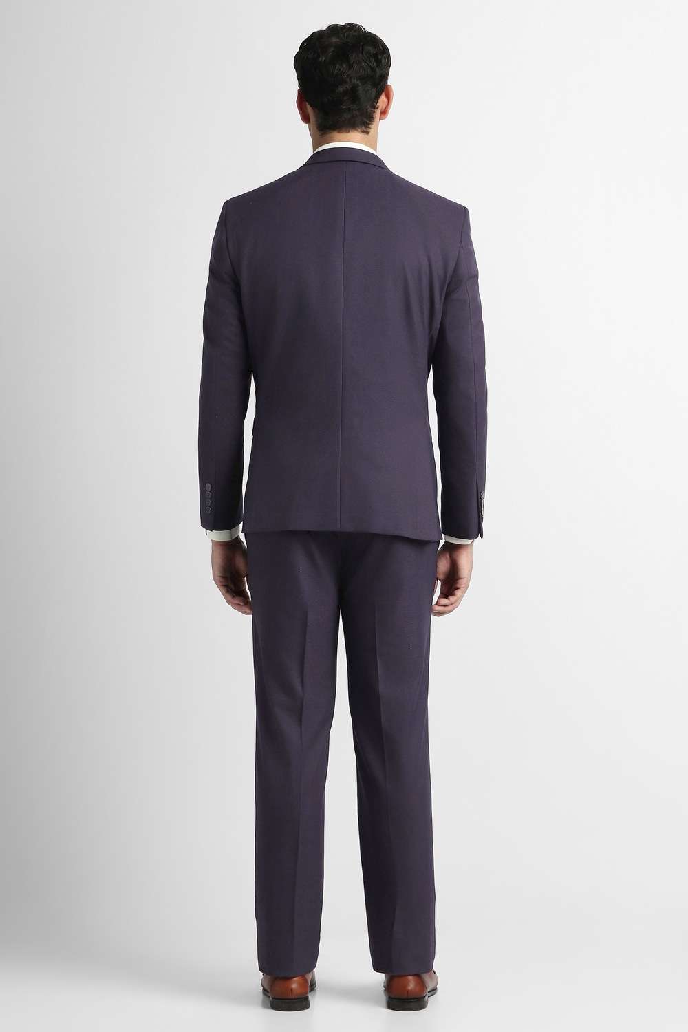 Checks-Polyester-Viscose-Slim-Fit-Men-s-Formal-Wear-Suit