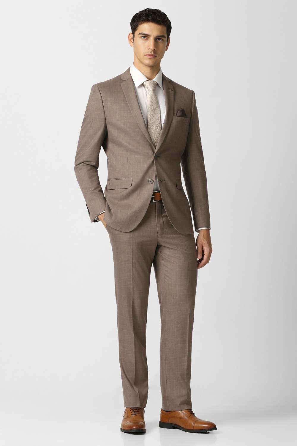 Checks-Blended-Fabric-Slim-Fit-Men-s-Suit