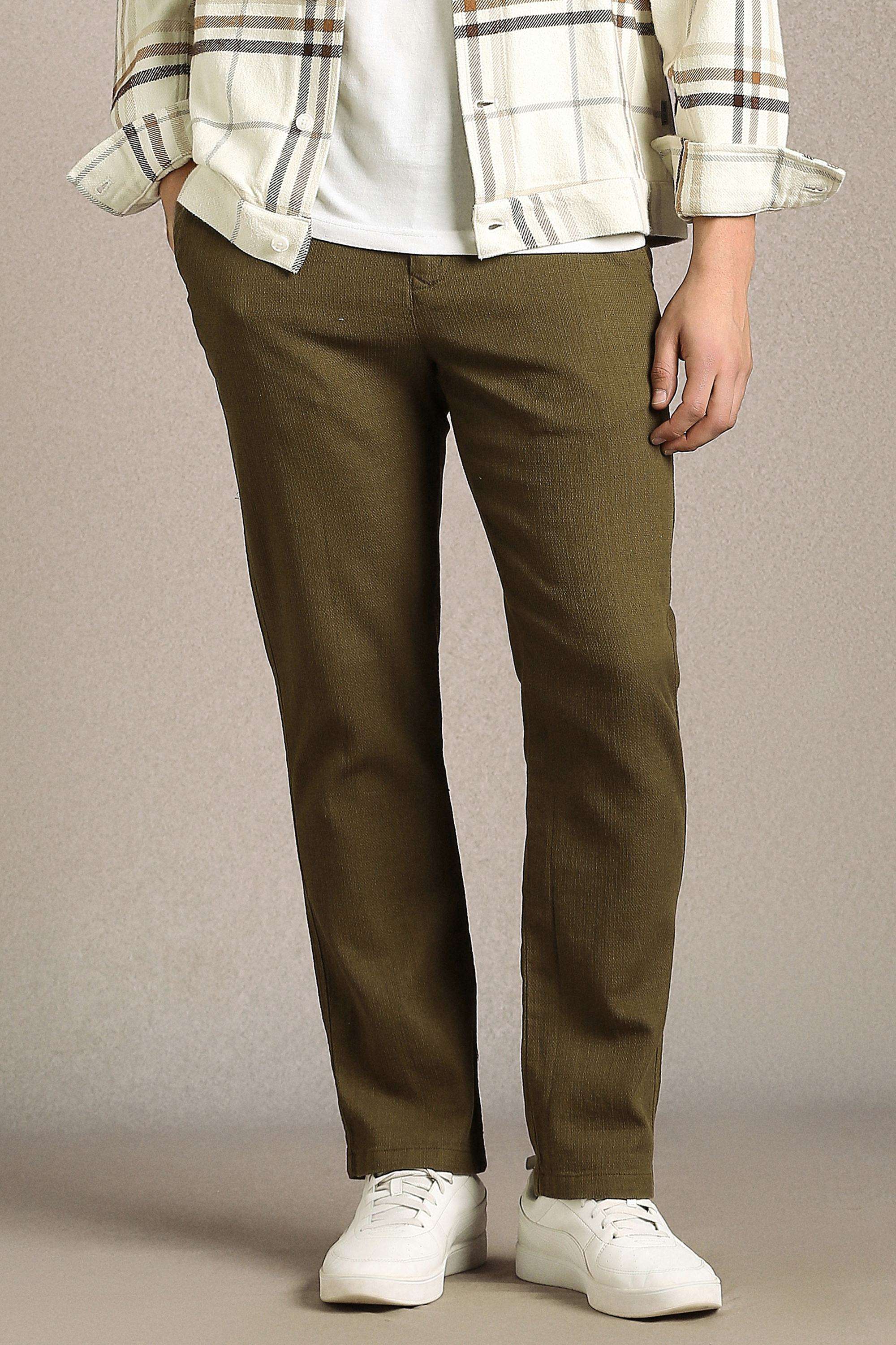 Solid-Cotton-Straight-Fit-Men-s-Casual-Trousers