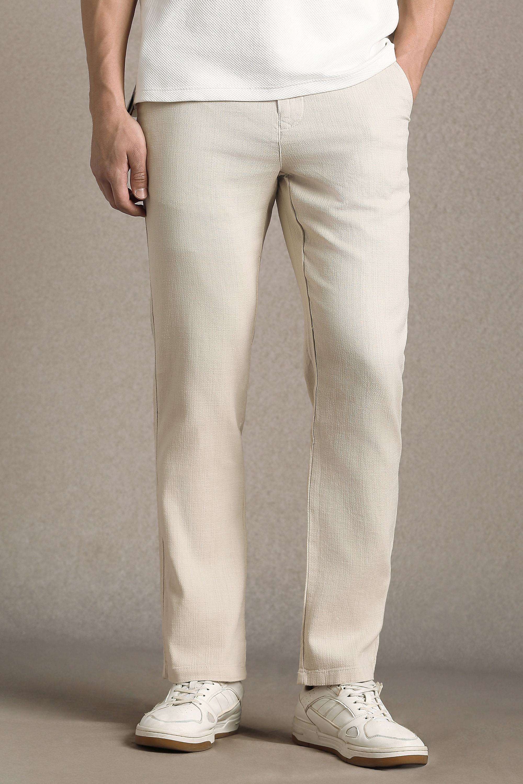 Solid-Cotton-Straight-Fit-Men-s-Casual-Trousers