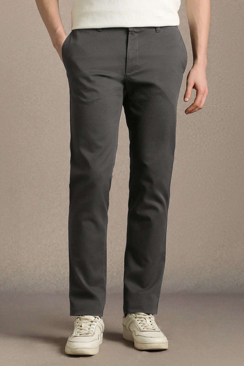 Solid-Cotton-Blend-Slim-Fit-Men-s-Trousers