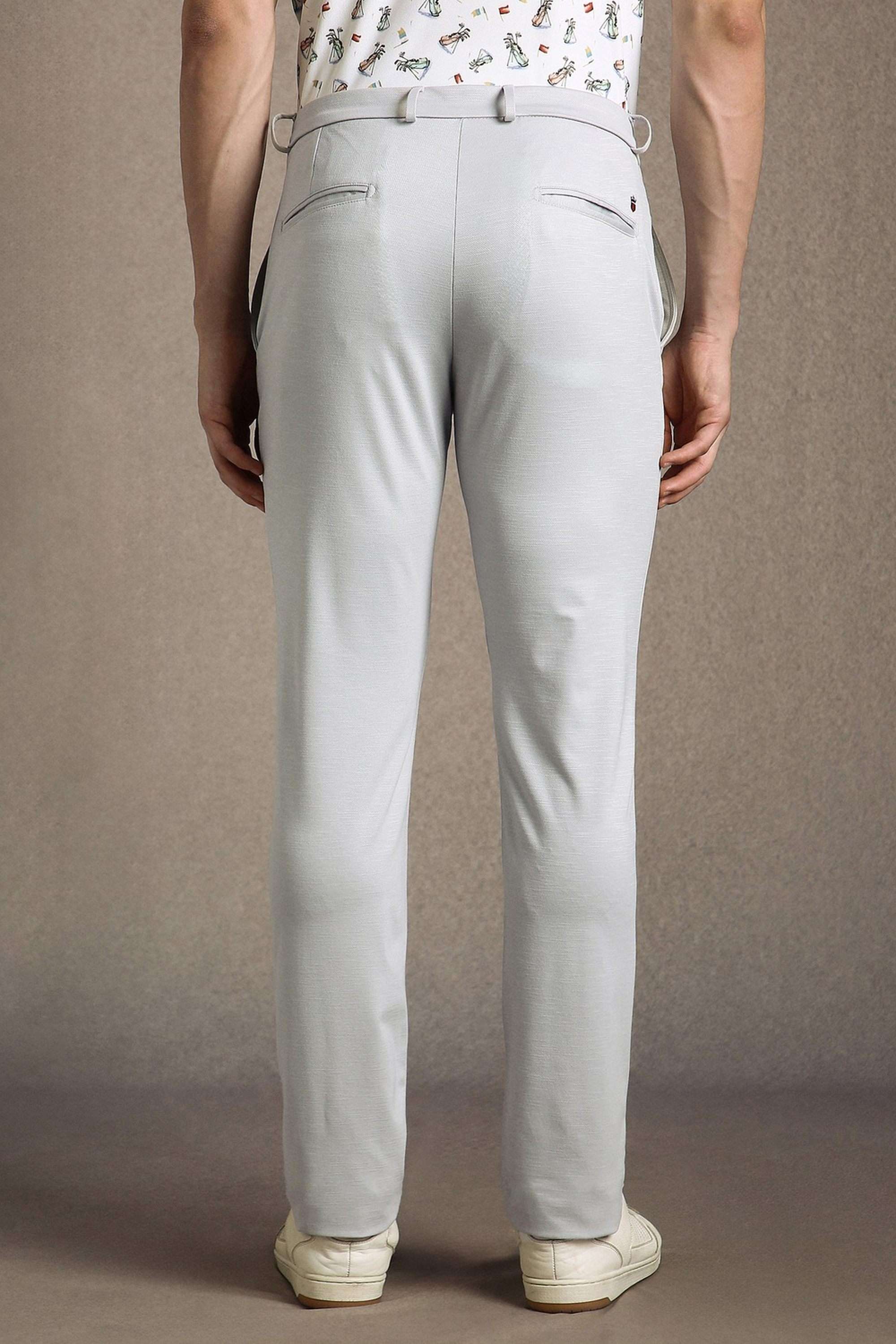 Solid-Blended-Fabric-Tapered-Fit-Men-s-Casual-Trousers